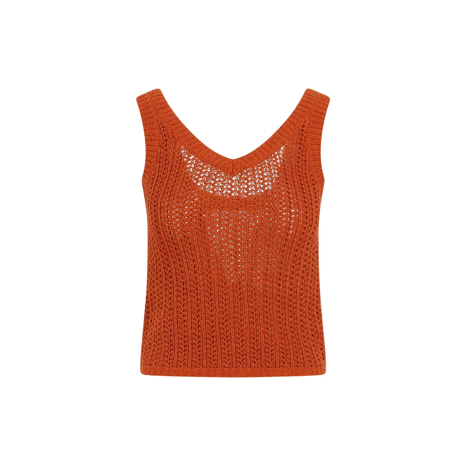 Orange Arrigo Crochet Cotton Top