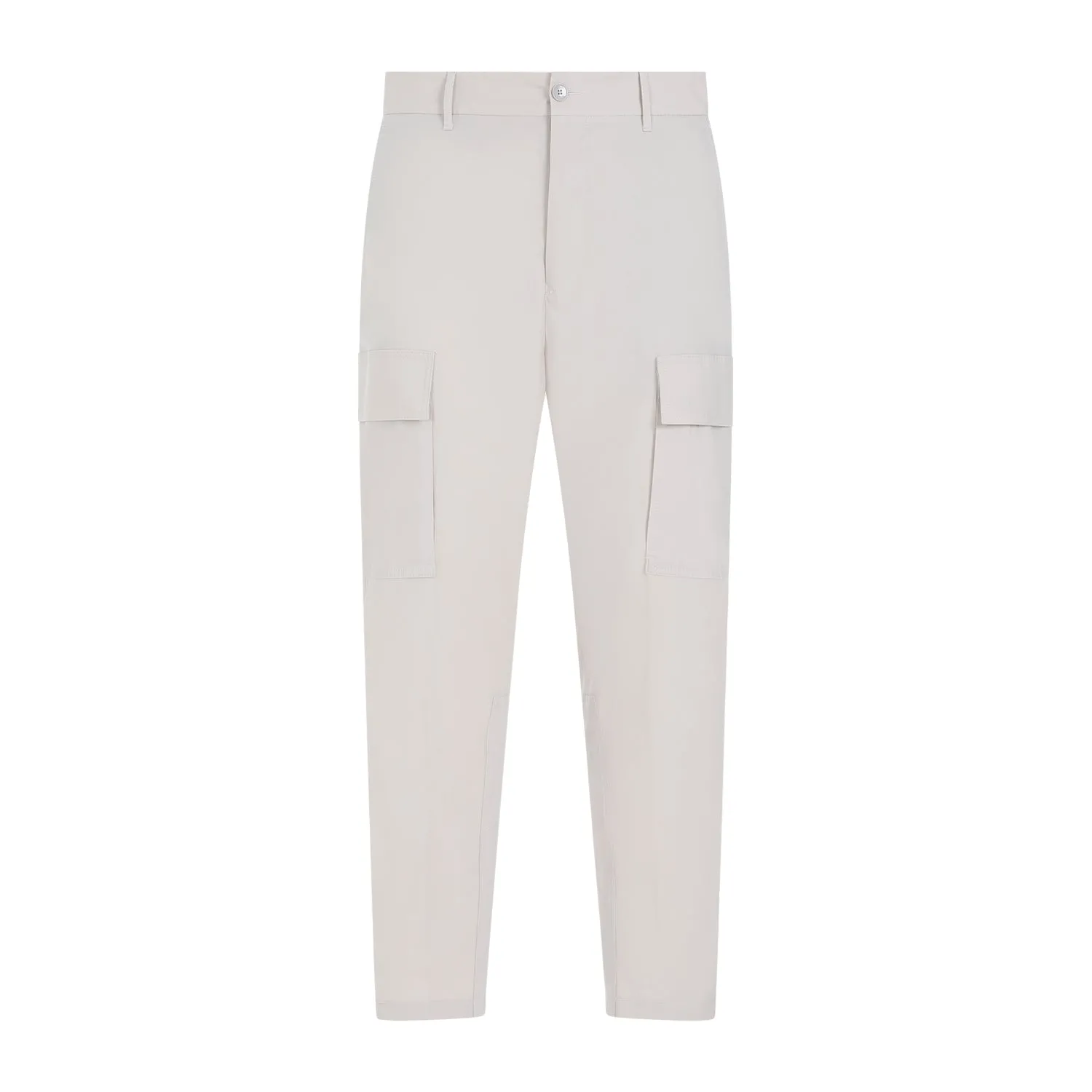 Beige Cargo Cotton Trousers