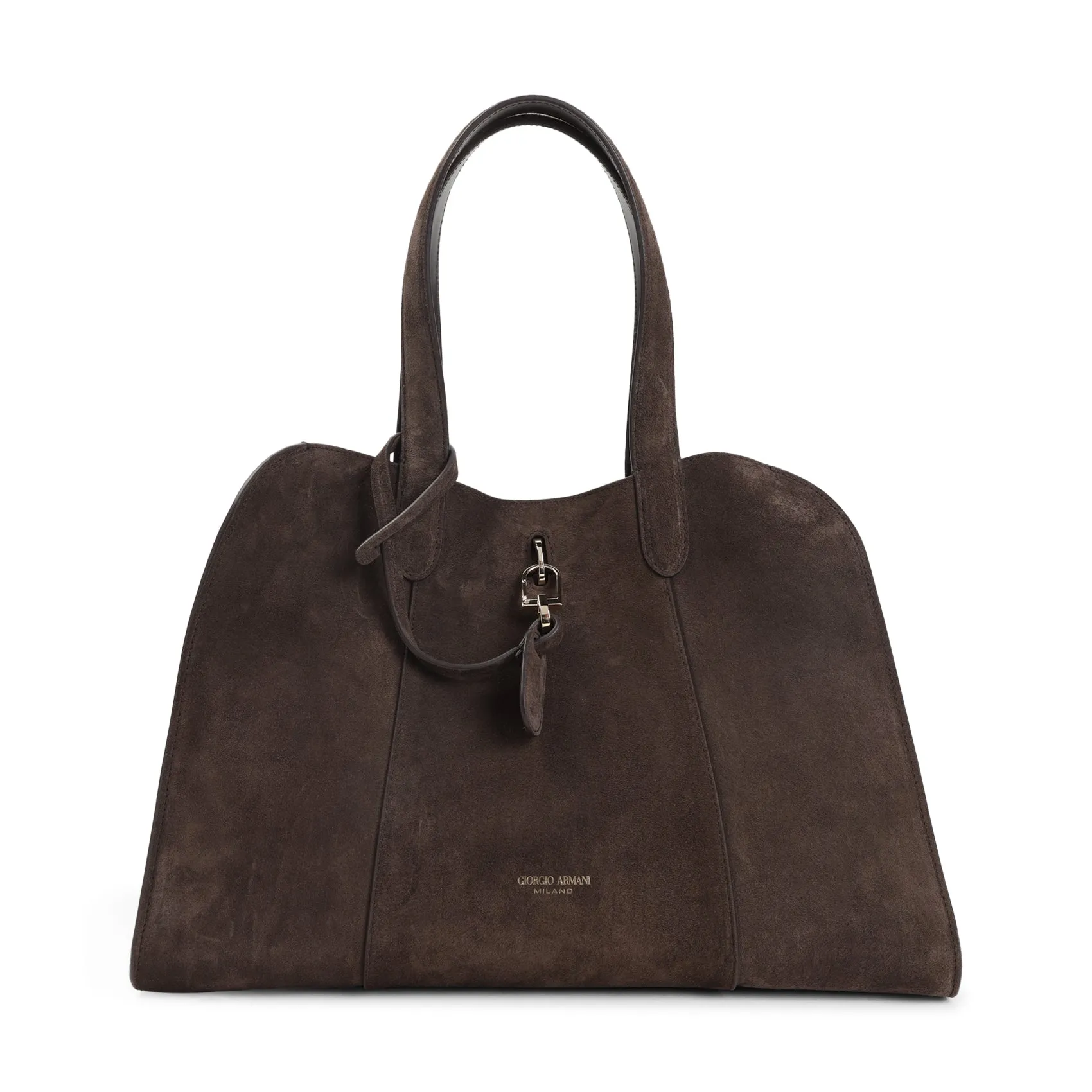 Brown Suede Calf Leather Handbag