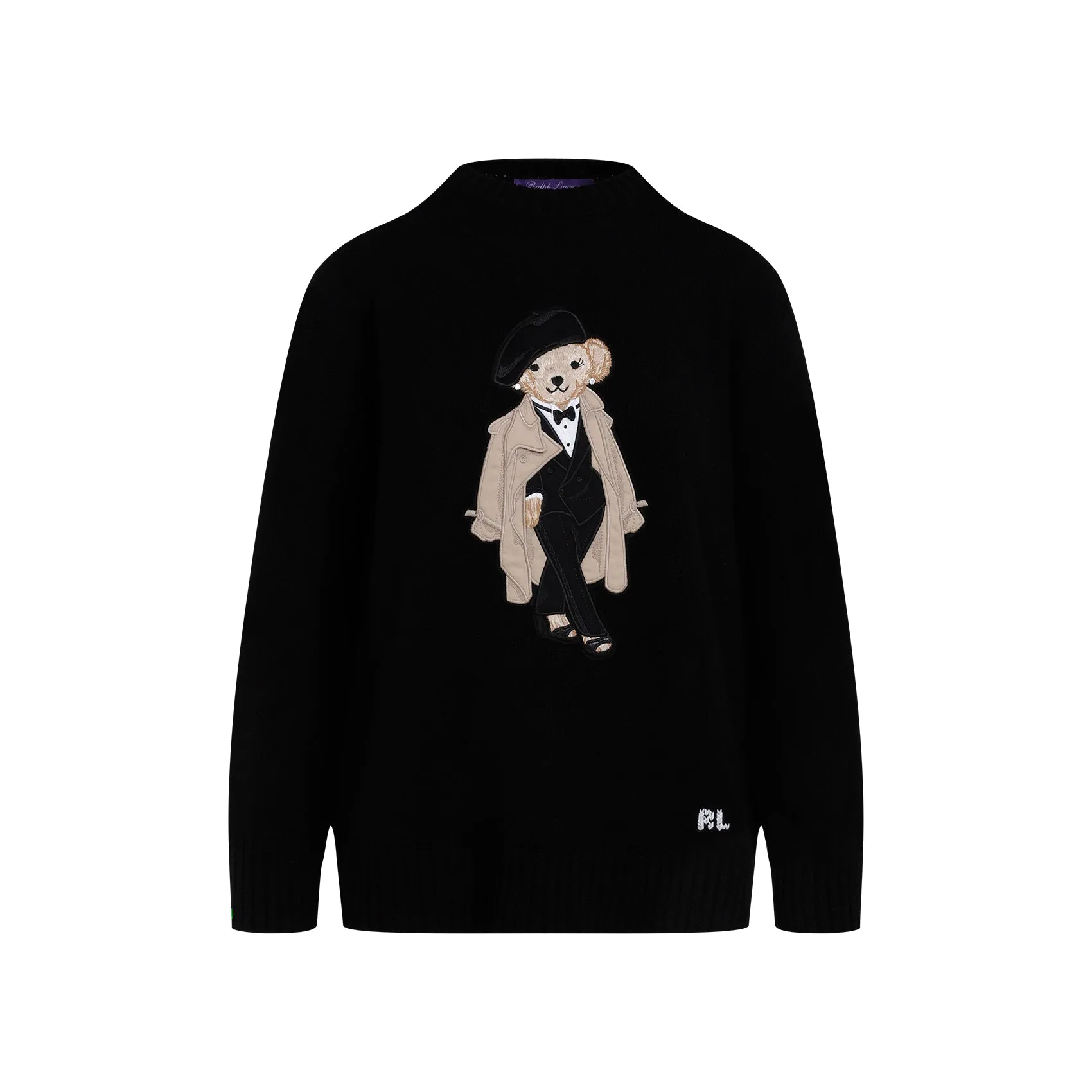 Black Cashmere Bear Pullover