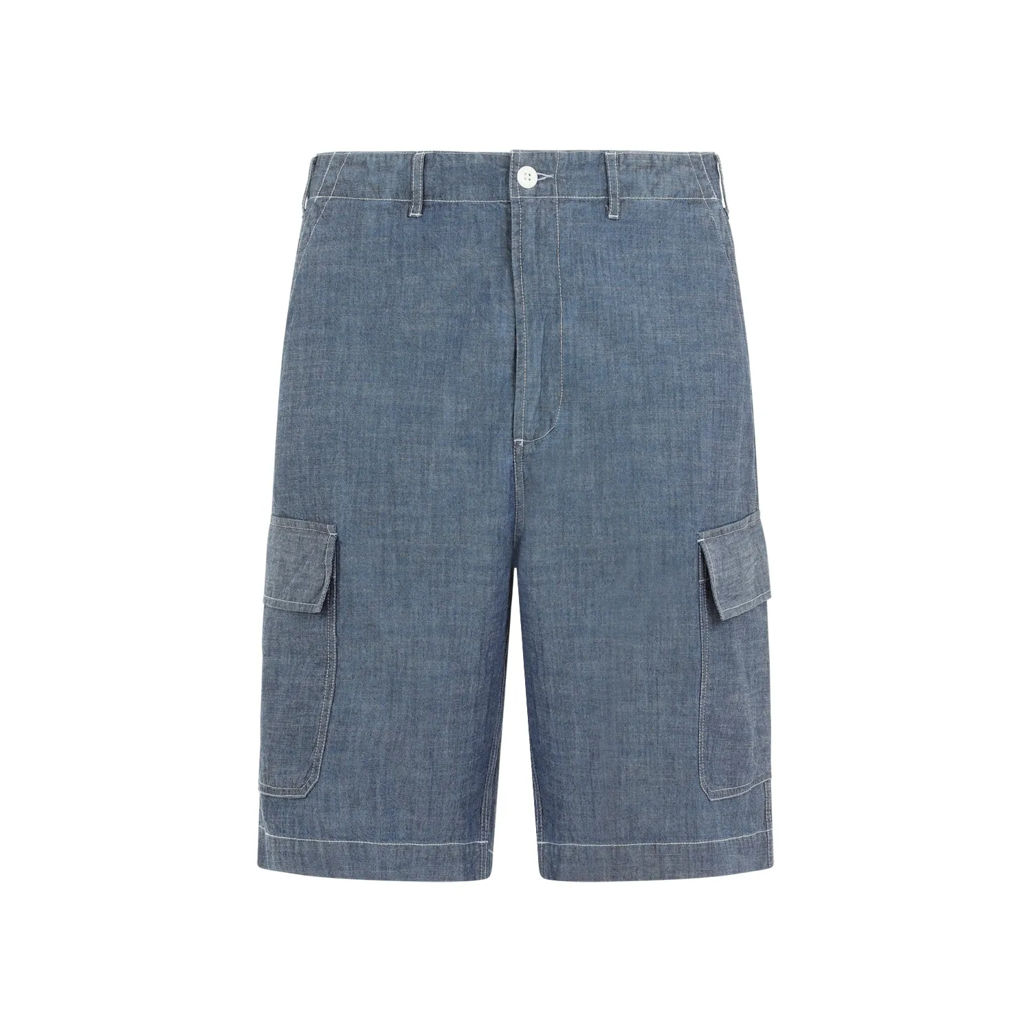 Indigo Mw Cotton Cargo Shorts