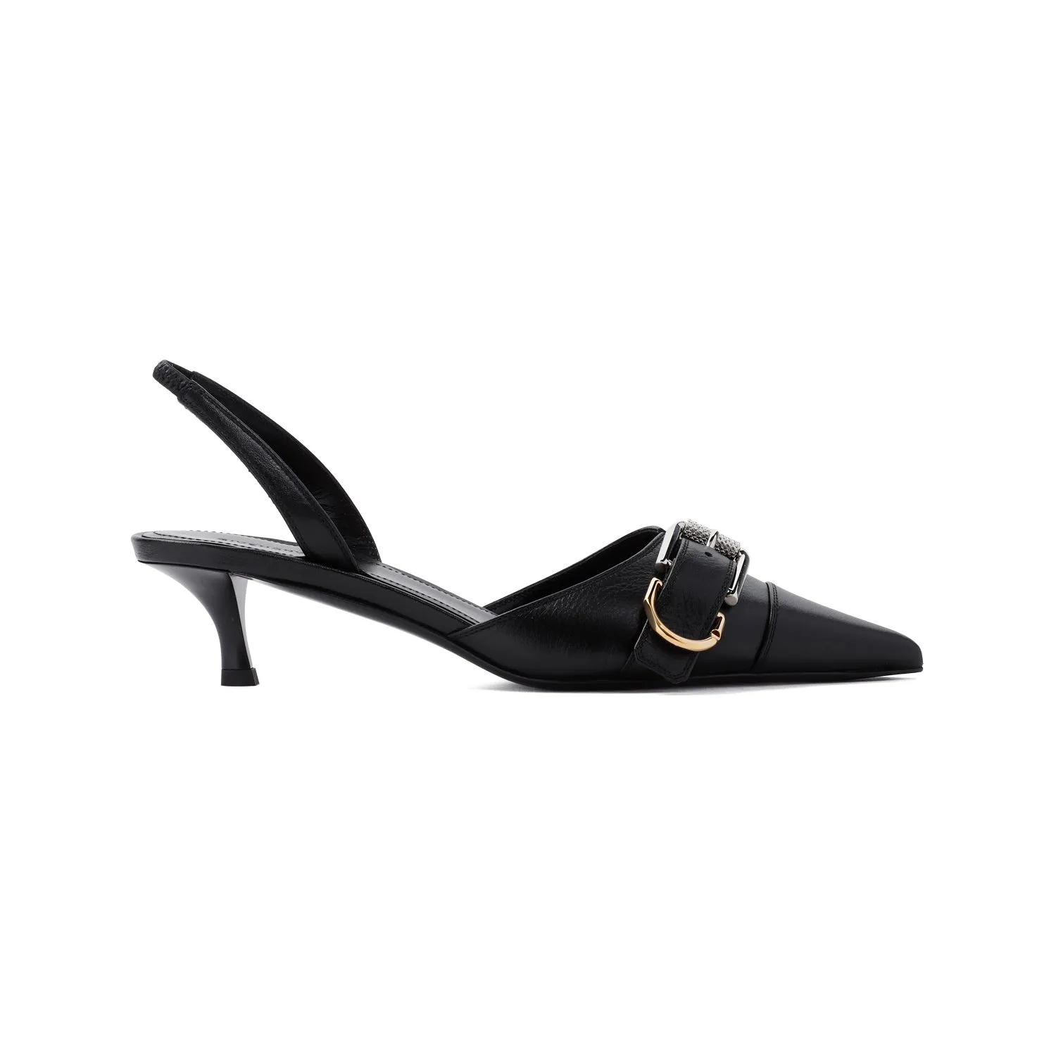Black Voyou 45mm Slingback Bull Leather Sandals