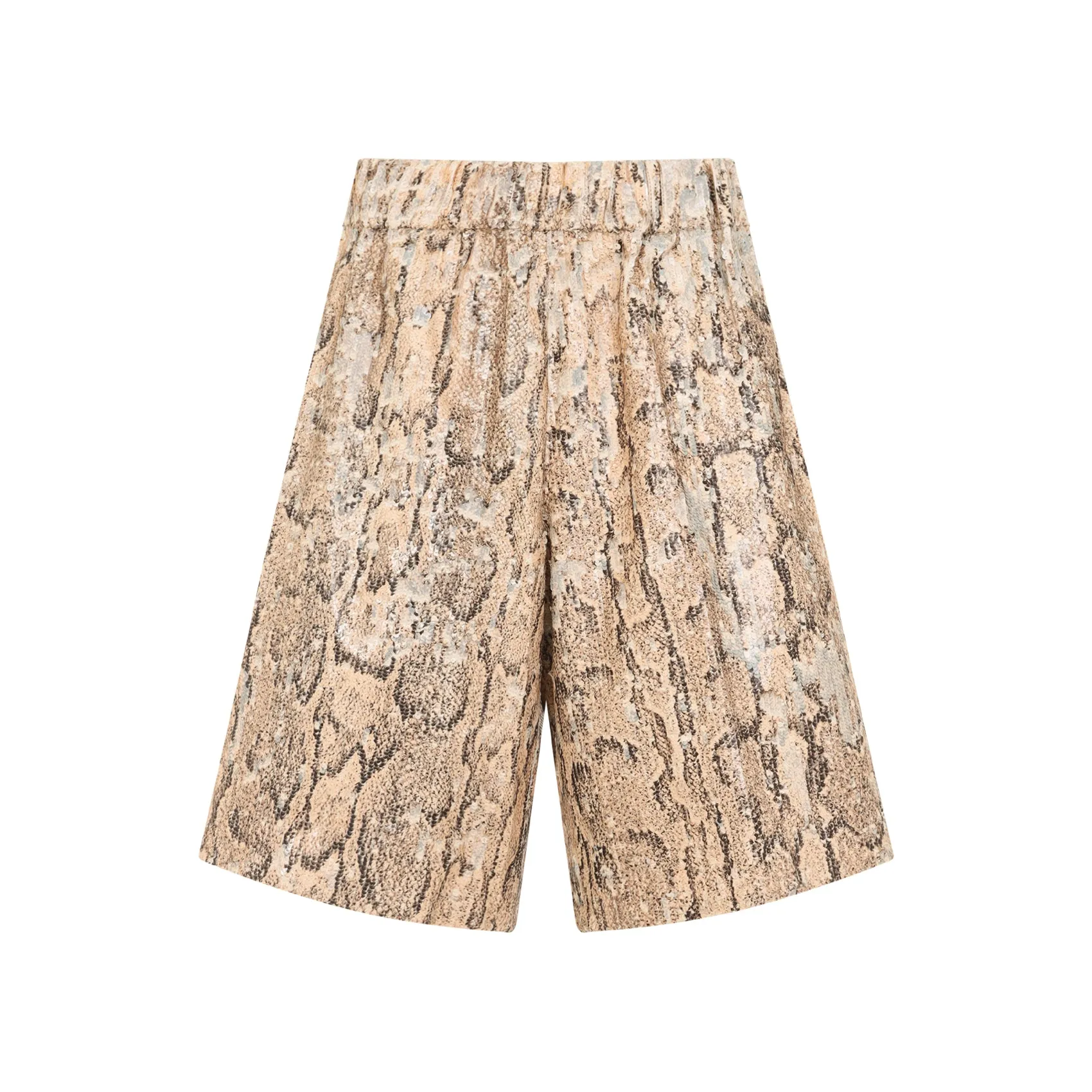 Beige Pomy Bis Cotton Bermuda Shorts