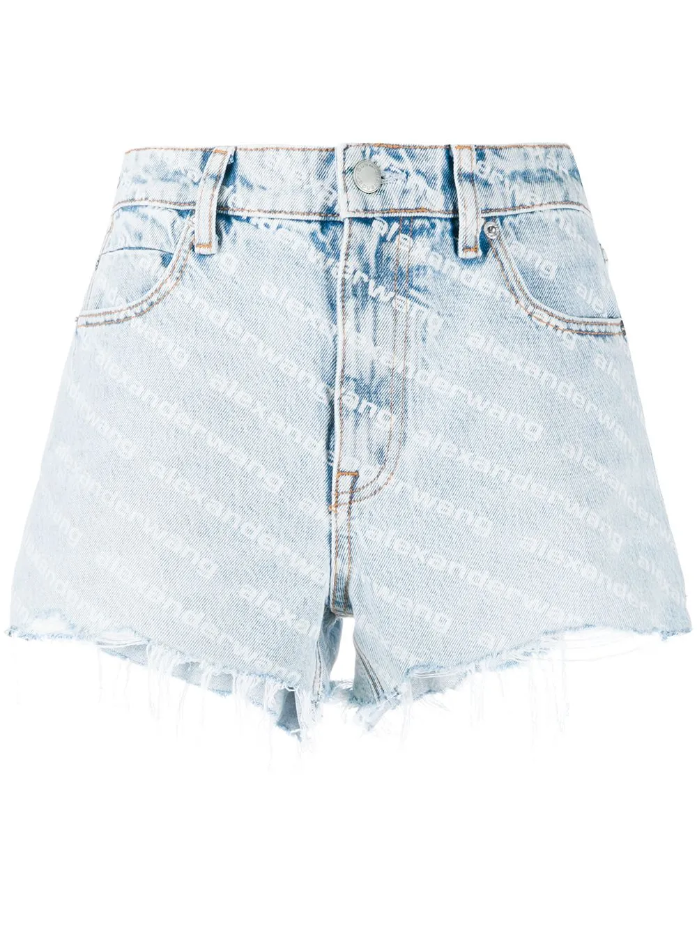 Shorts In Denim Stampa Logo