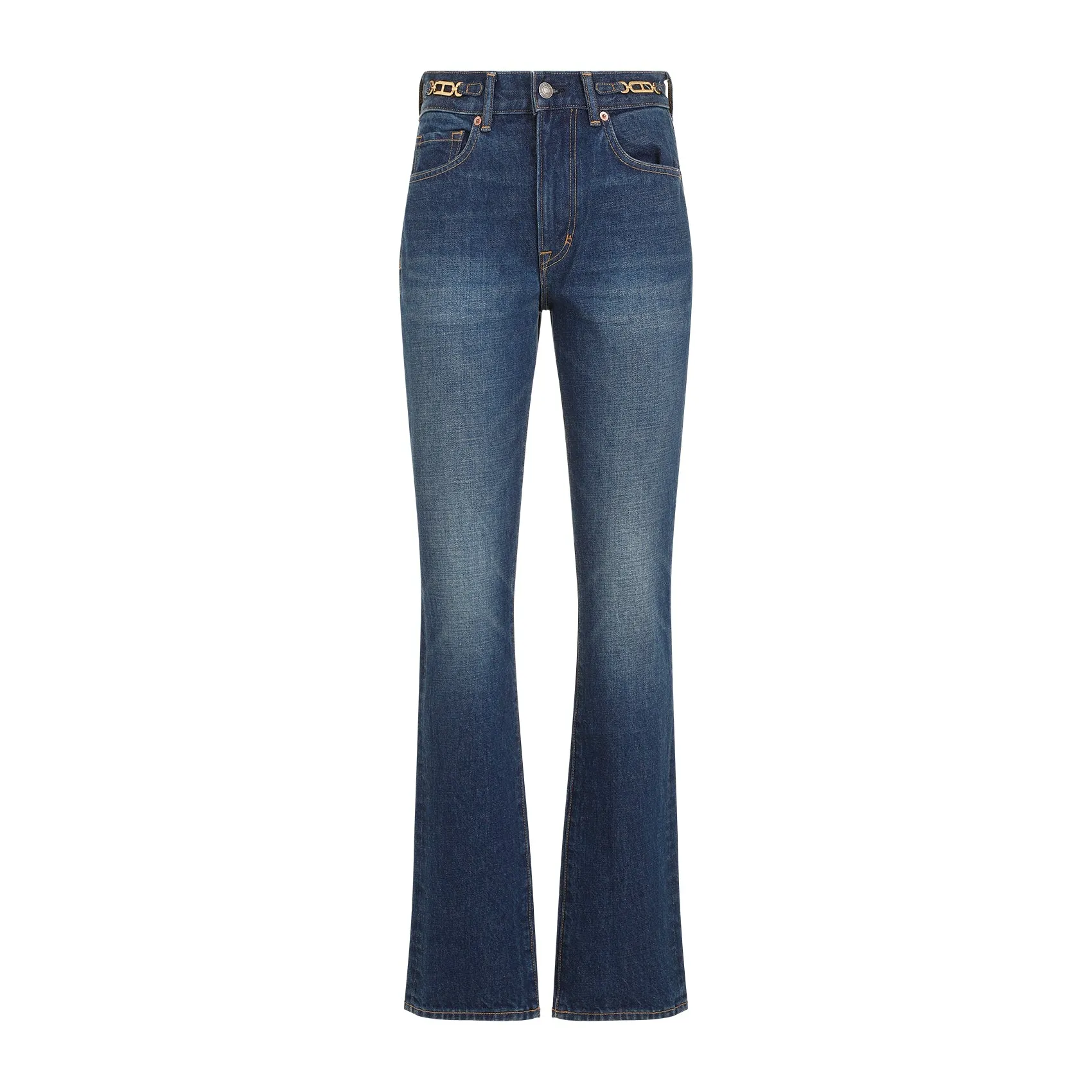 Blue Straight Cotton Jeans