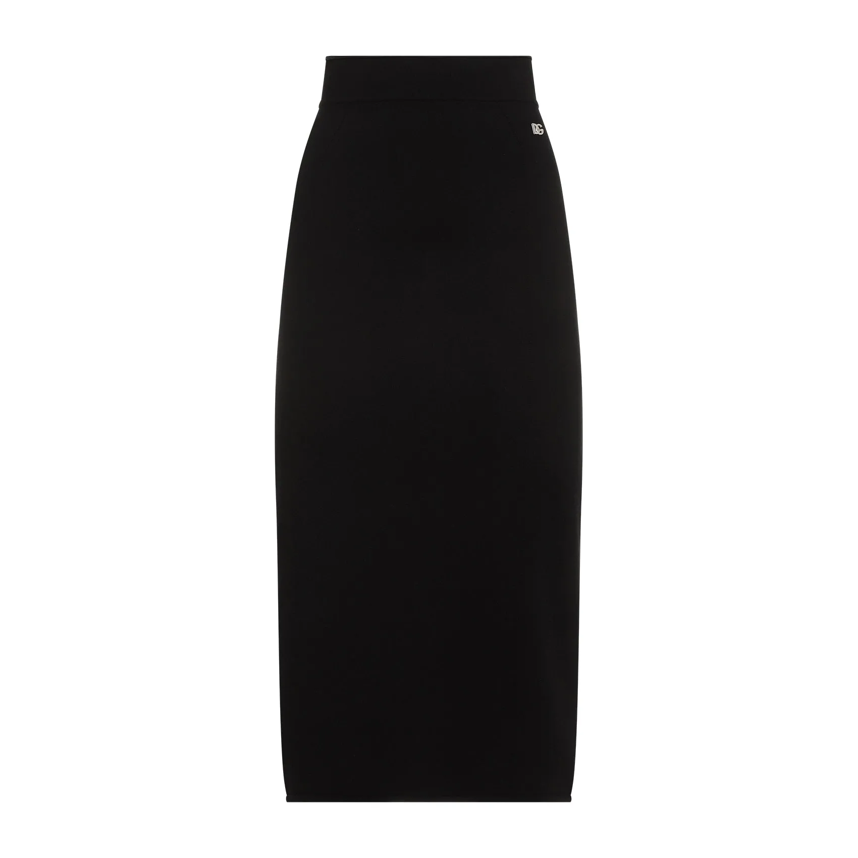 Black Viscose Midi Skirt