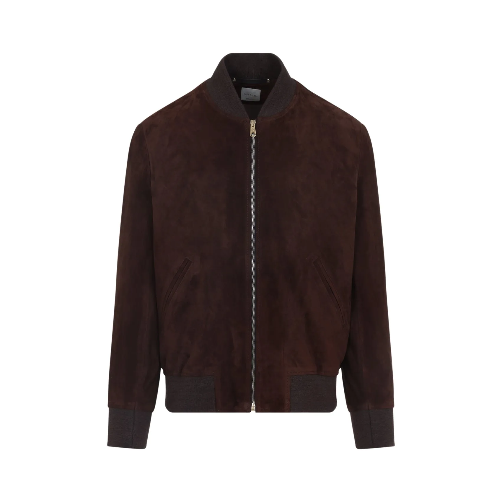 Red Lamb Suede Leather Regular Fit Bomber Jacket