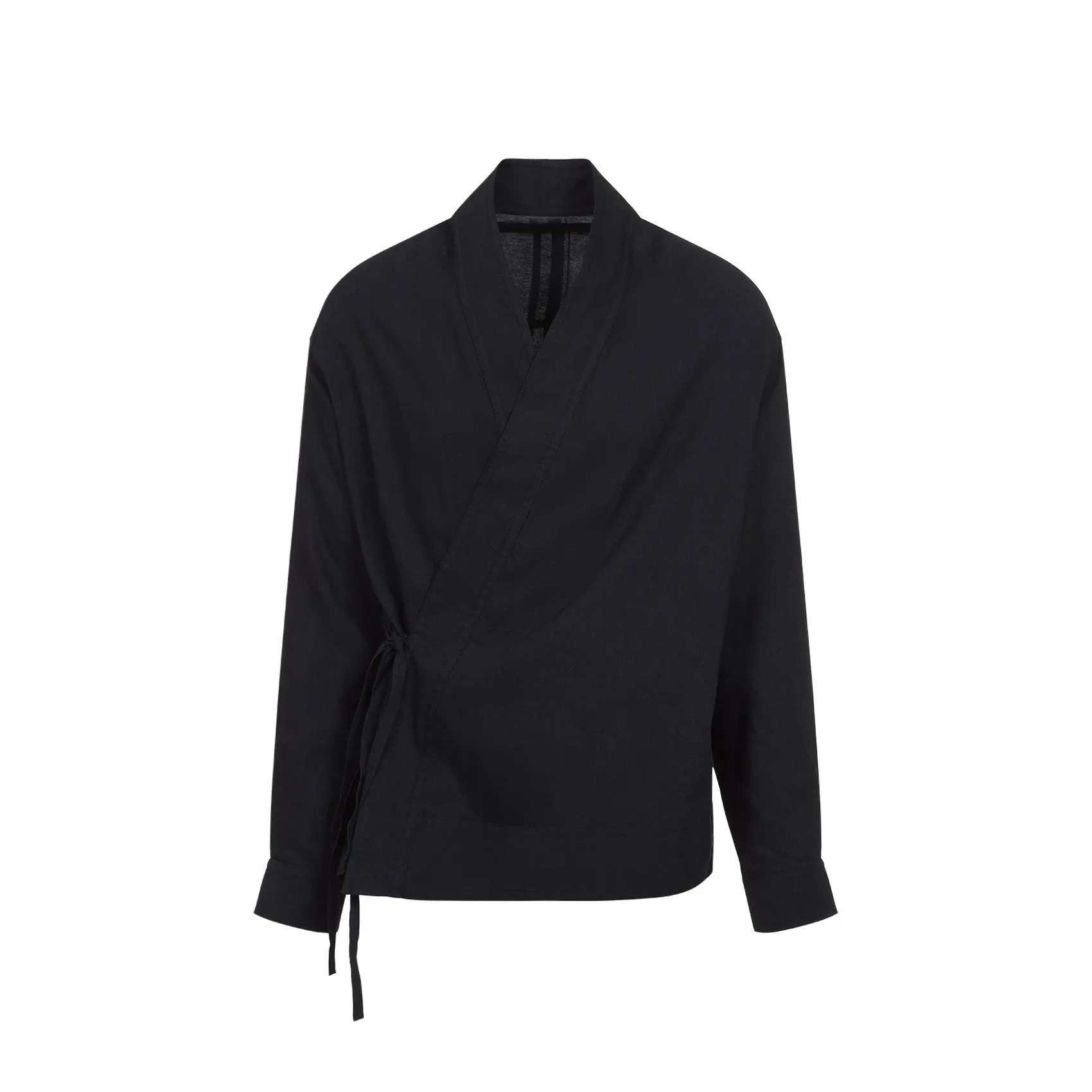 Black Kimono Linen Shirt