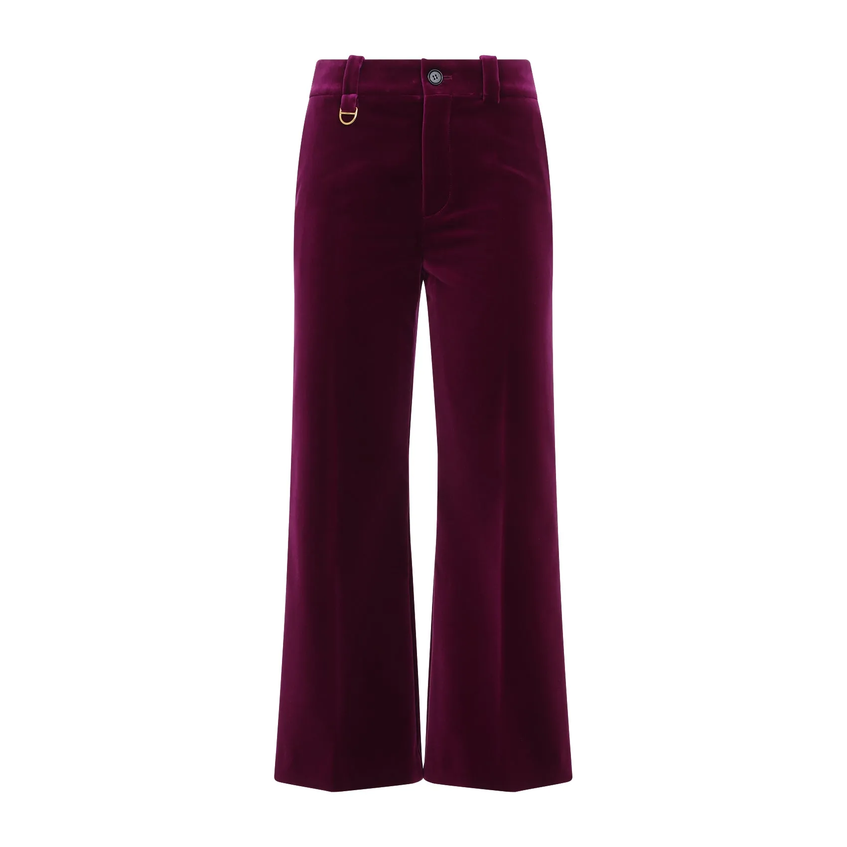 Purple Wide Flare Cotton Pants