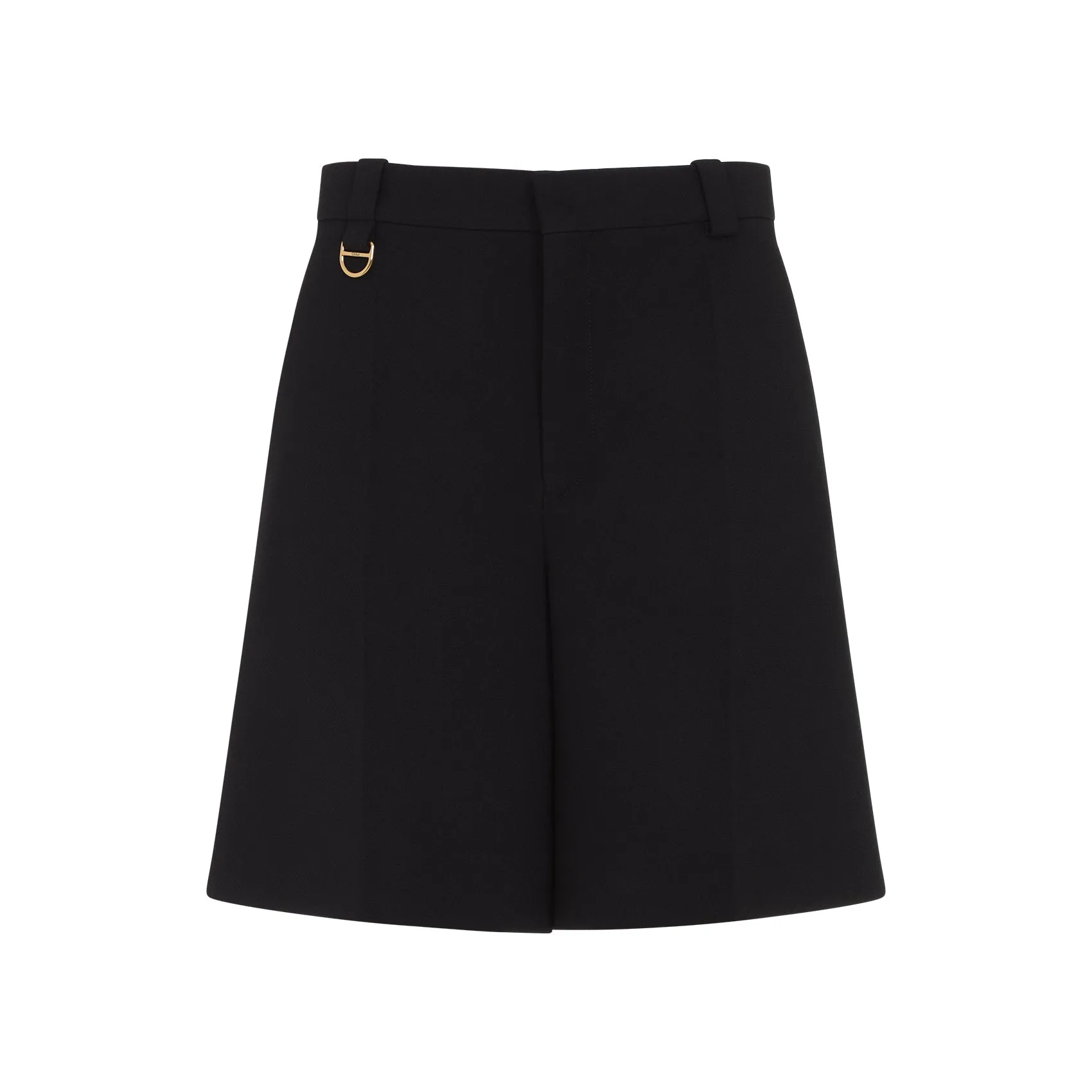 Black Virgin Wool Shorts
