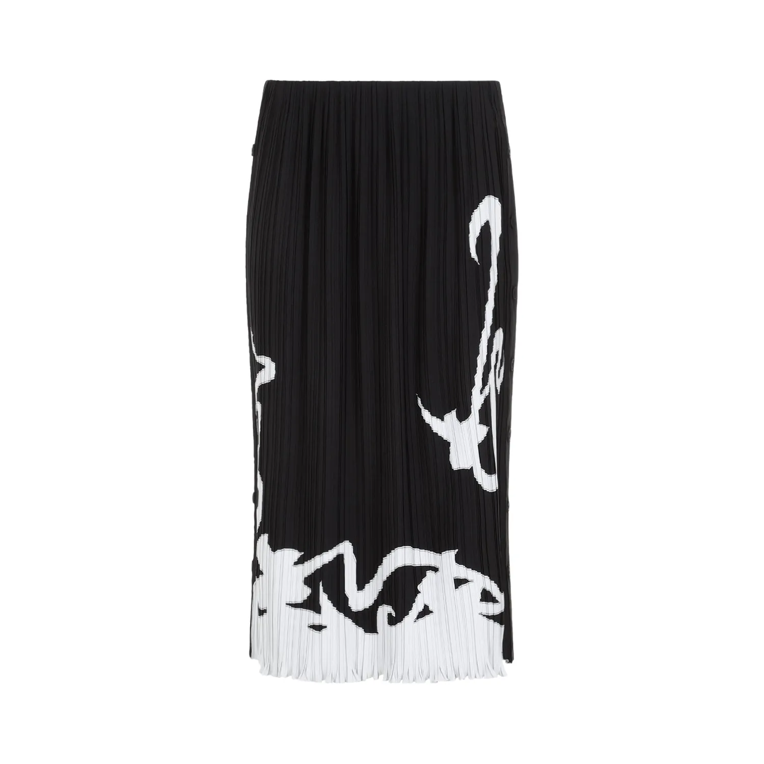 Black Pleated Long Skirt