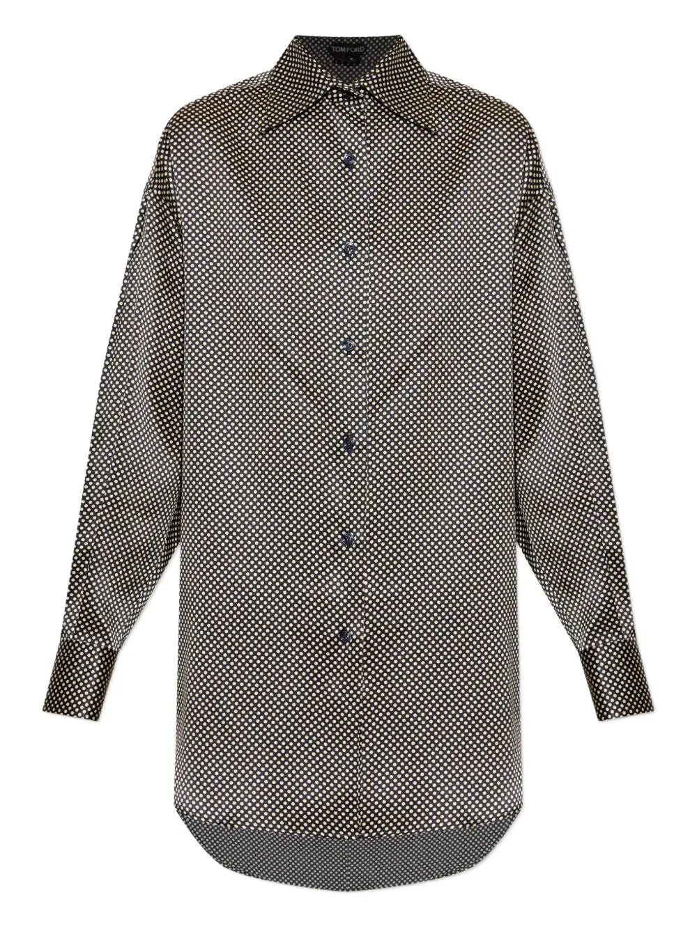 Camicia In Seta A Pois Dal Fit Rilassato