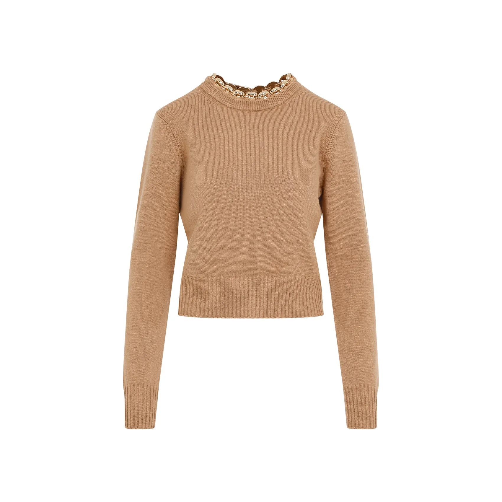 Camel Brown Merino Wool Pullover