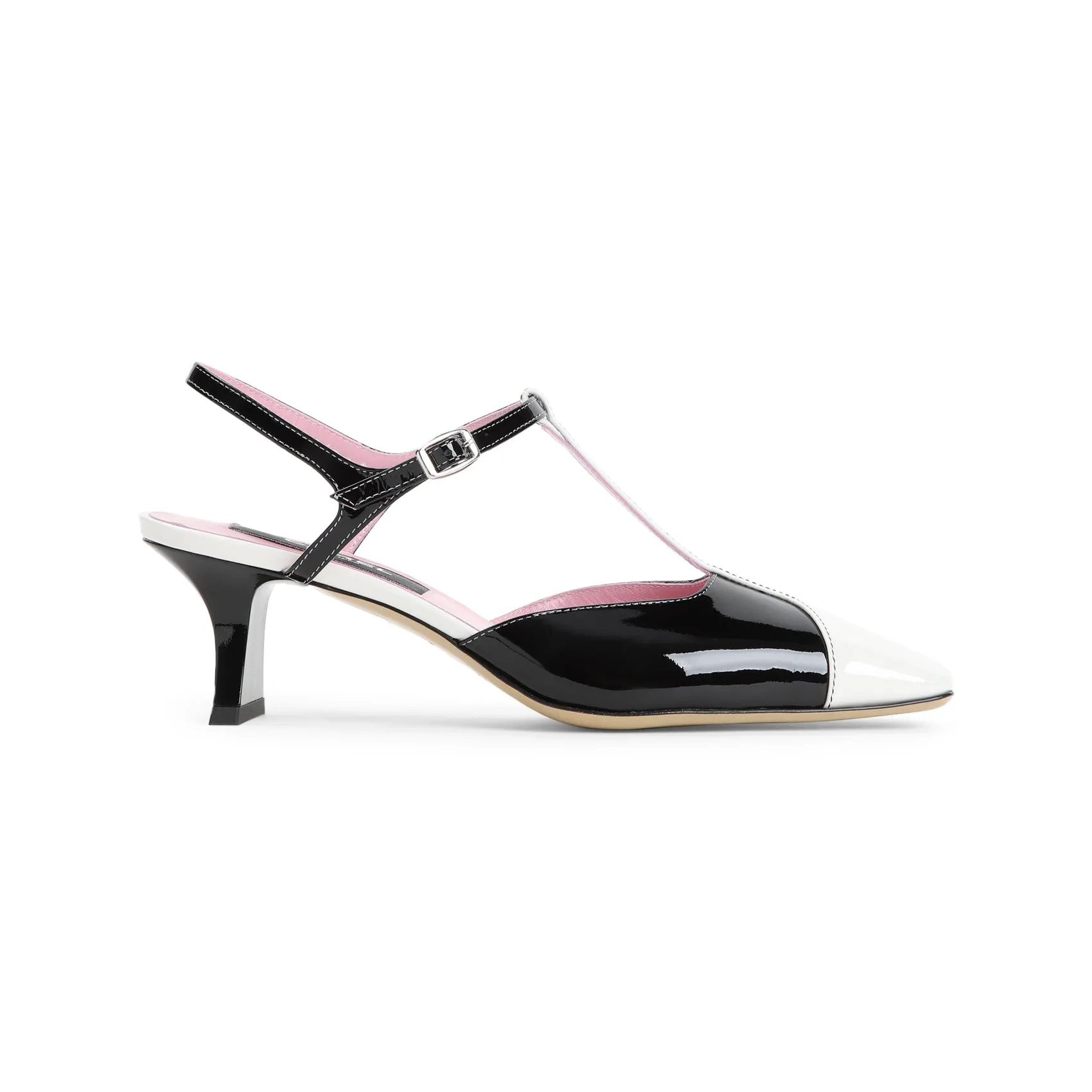 Black And White Isadora Patent Leather Pumps