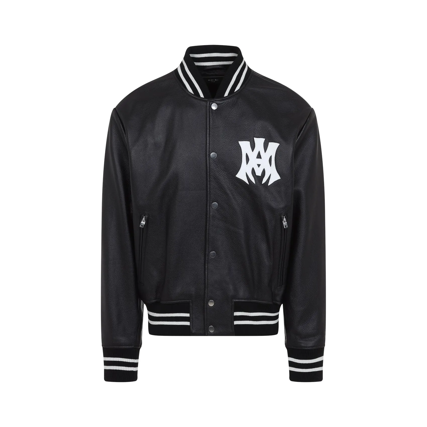 Black Leather Hollywood Bomber