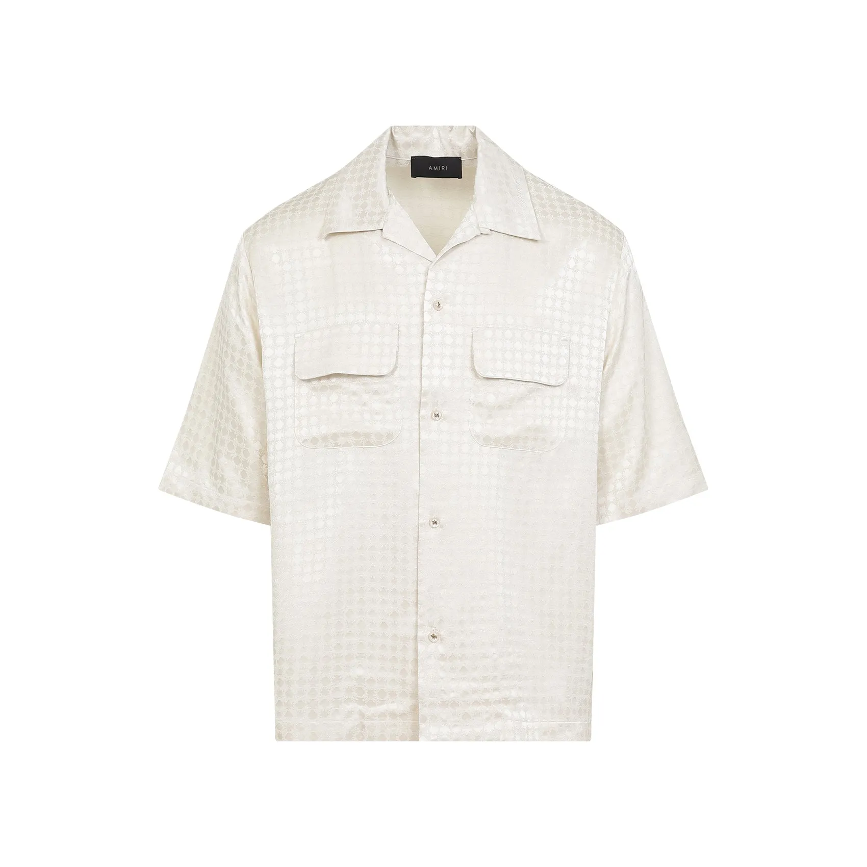 Alabaster Beige Quad Jacquard Camp Shirt