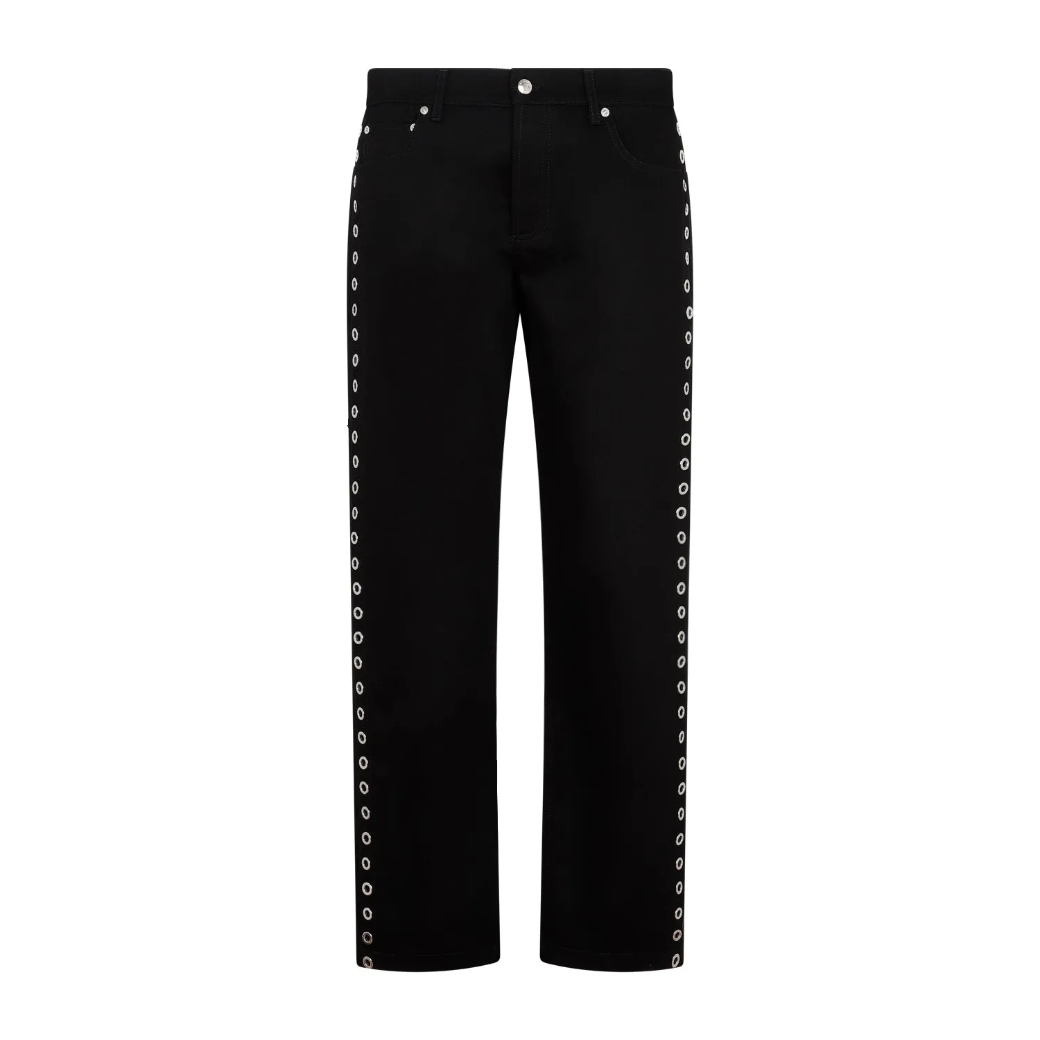 Black Denim Eyelet Jeans