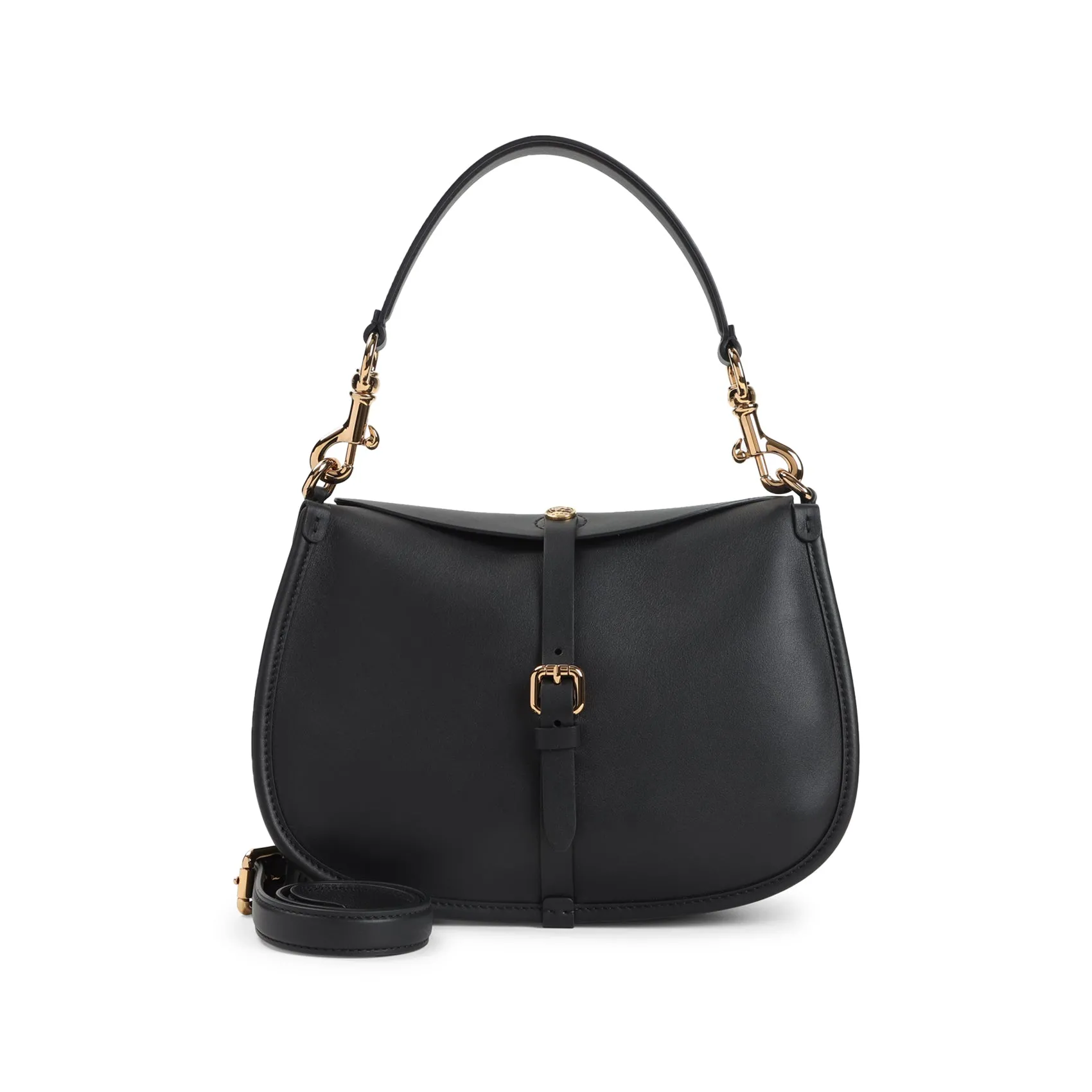 Black Leather Hobo Leather Crossbody Bag