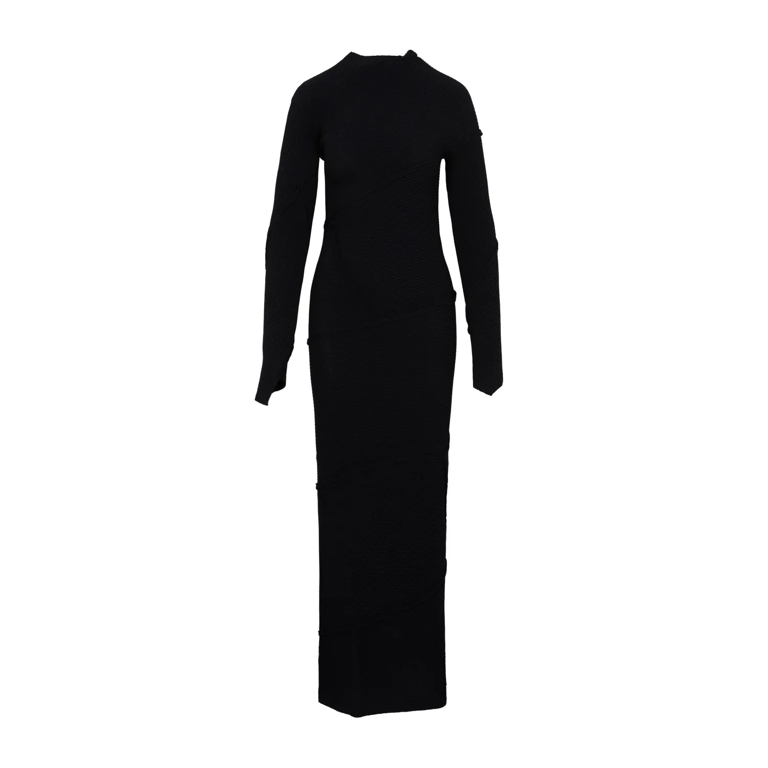 Black Spiral Viscose Maxi Dress