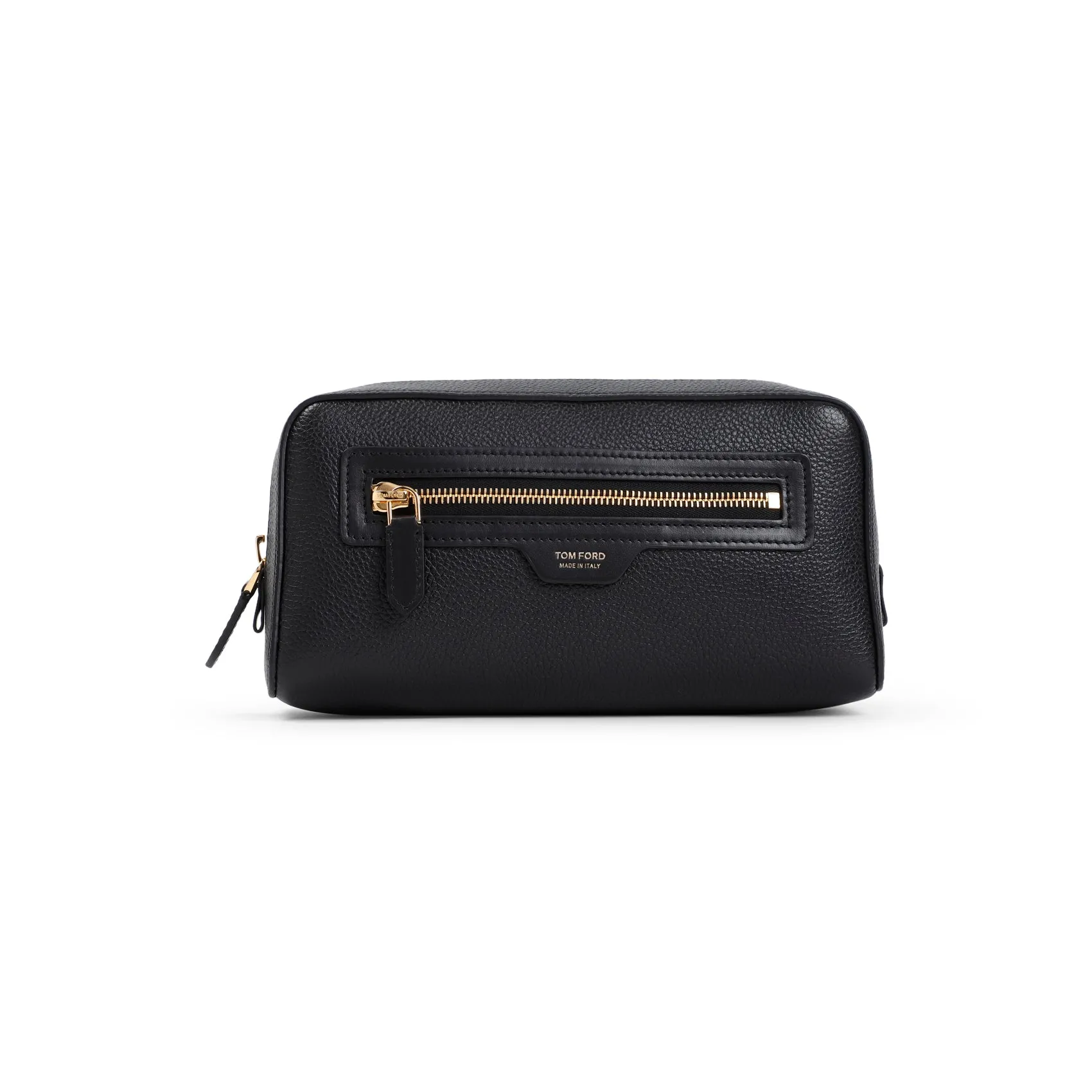 Black Grained Calf Leather Toiletry Case
