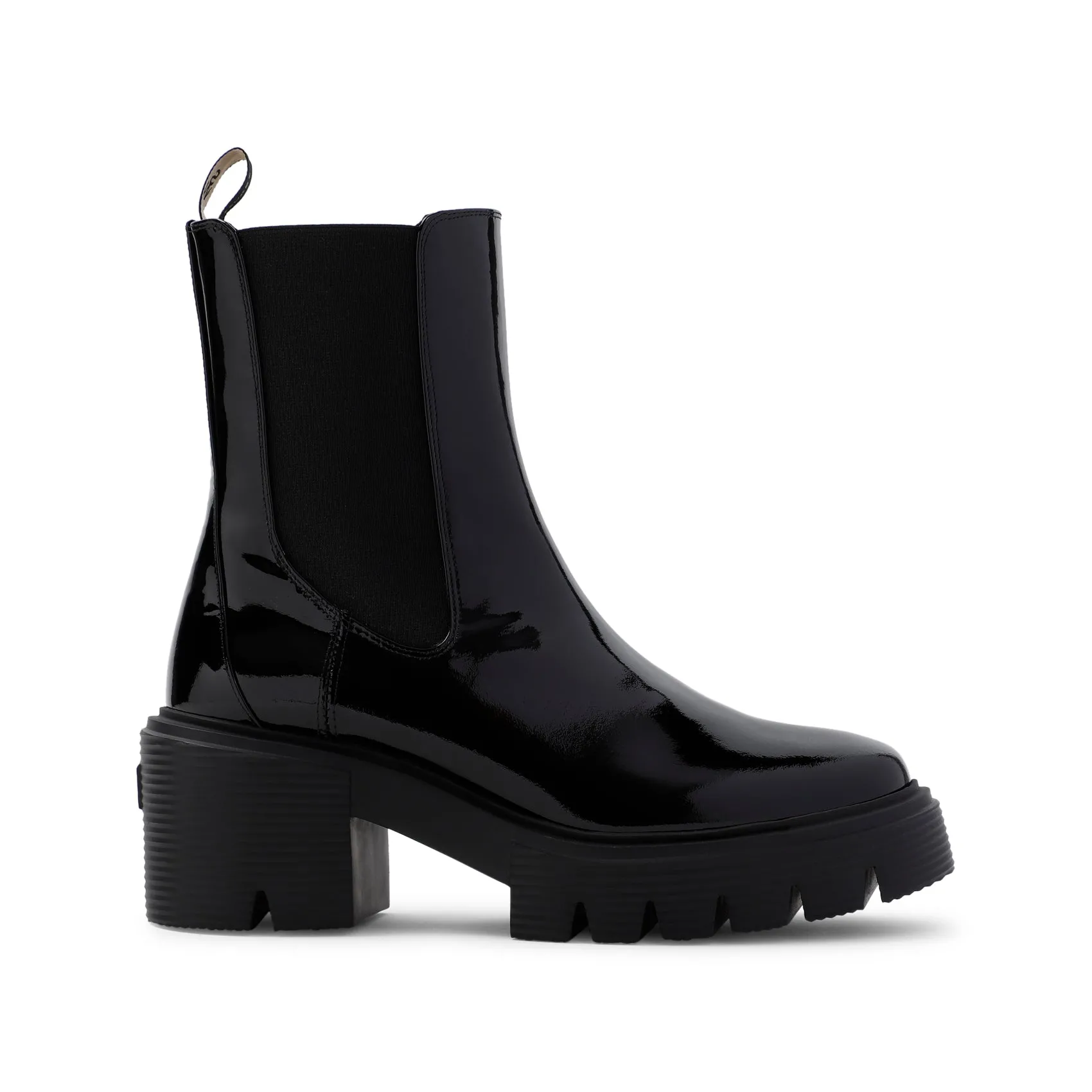 Black Soho Patent Leather Chelsea Boots