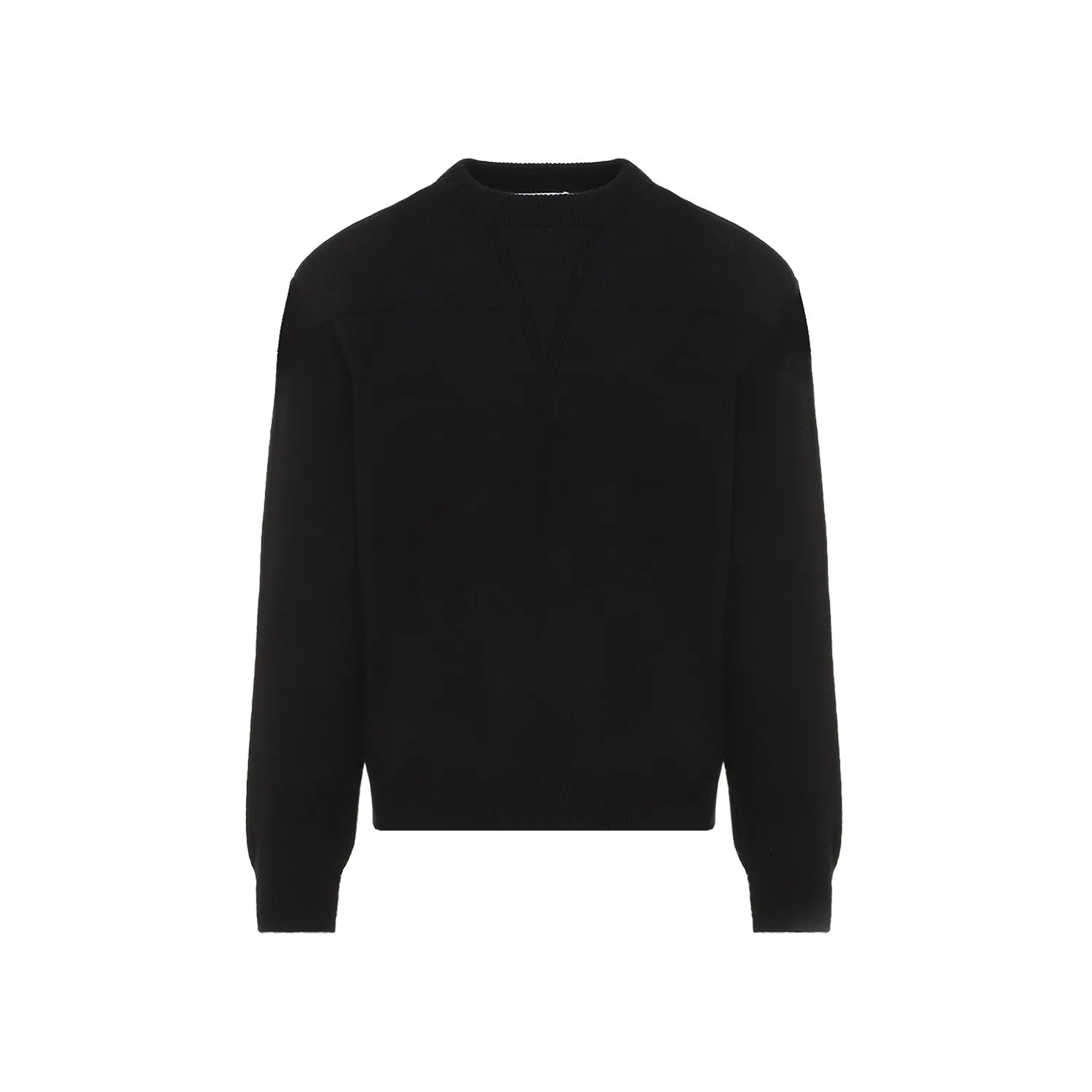 Black Wool-Blend Pullover