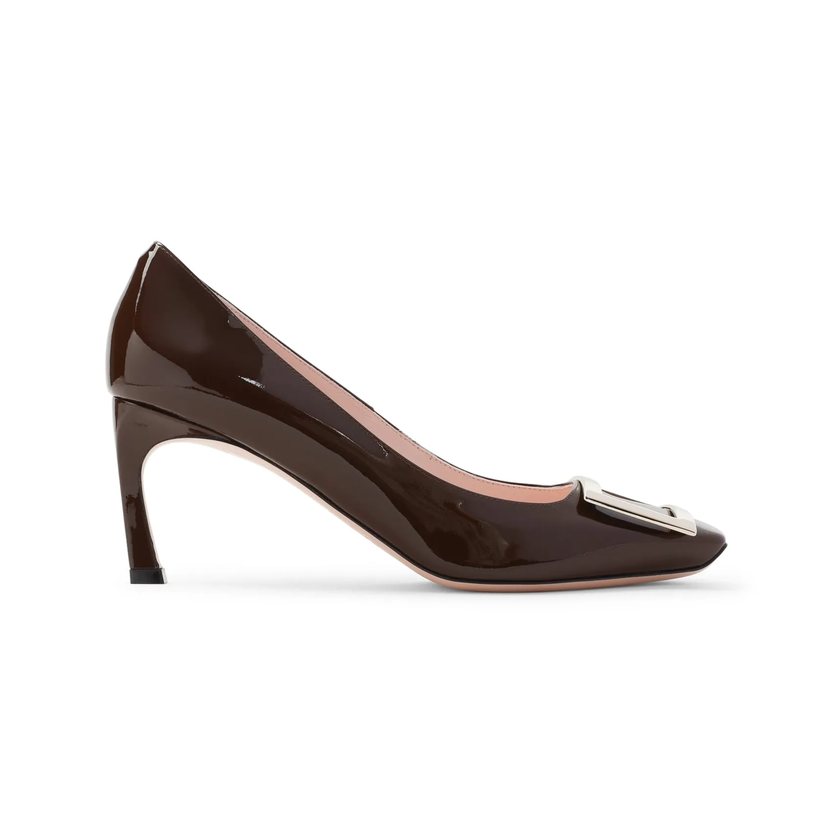 Brown Belle Trompette Calf Leather Pumps