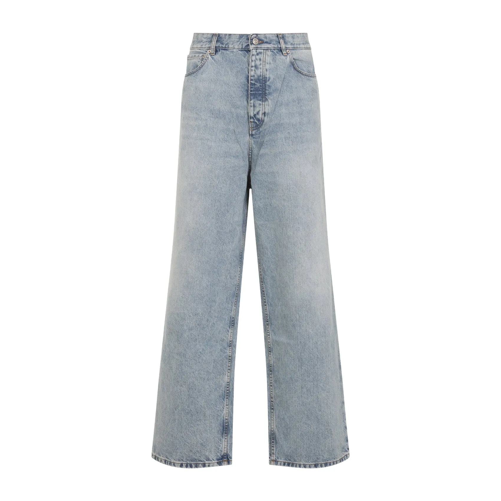 Classic Blue Cotton Baggy Pants