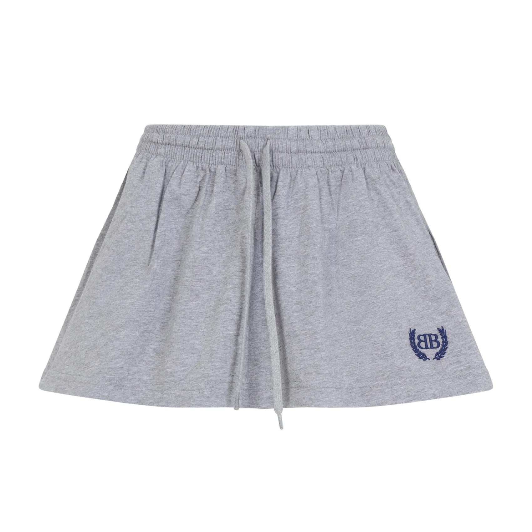 Heather Grey Cotton Shorts Mini Skirt
