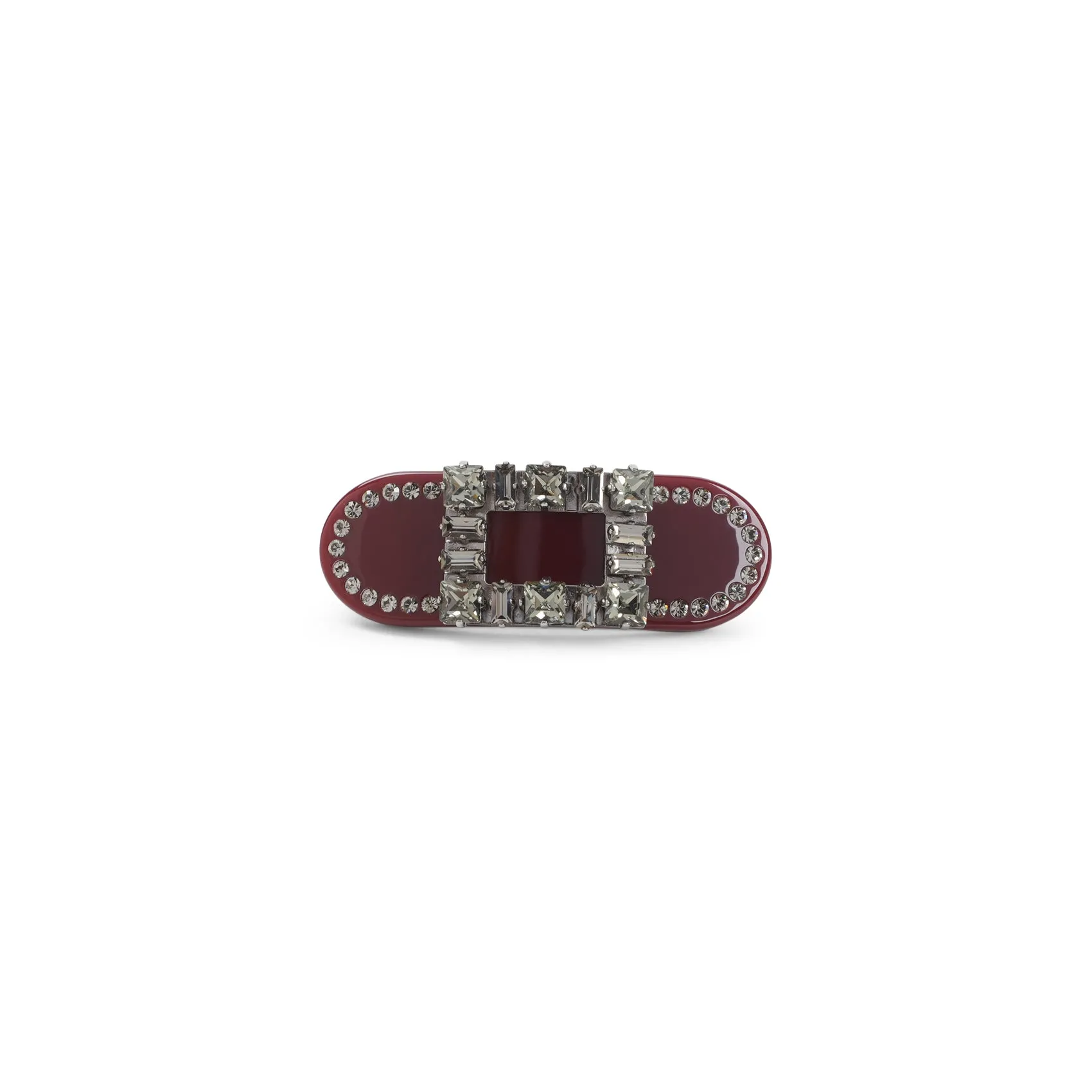 Dark Bordeaux Acetate Tres Strass Hair Clip