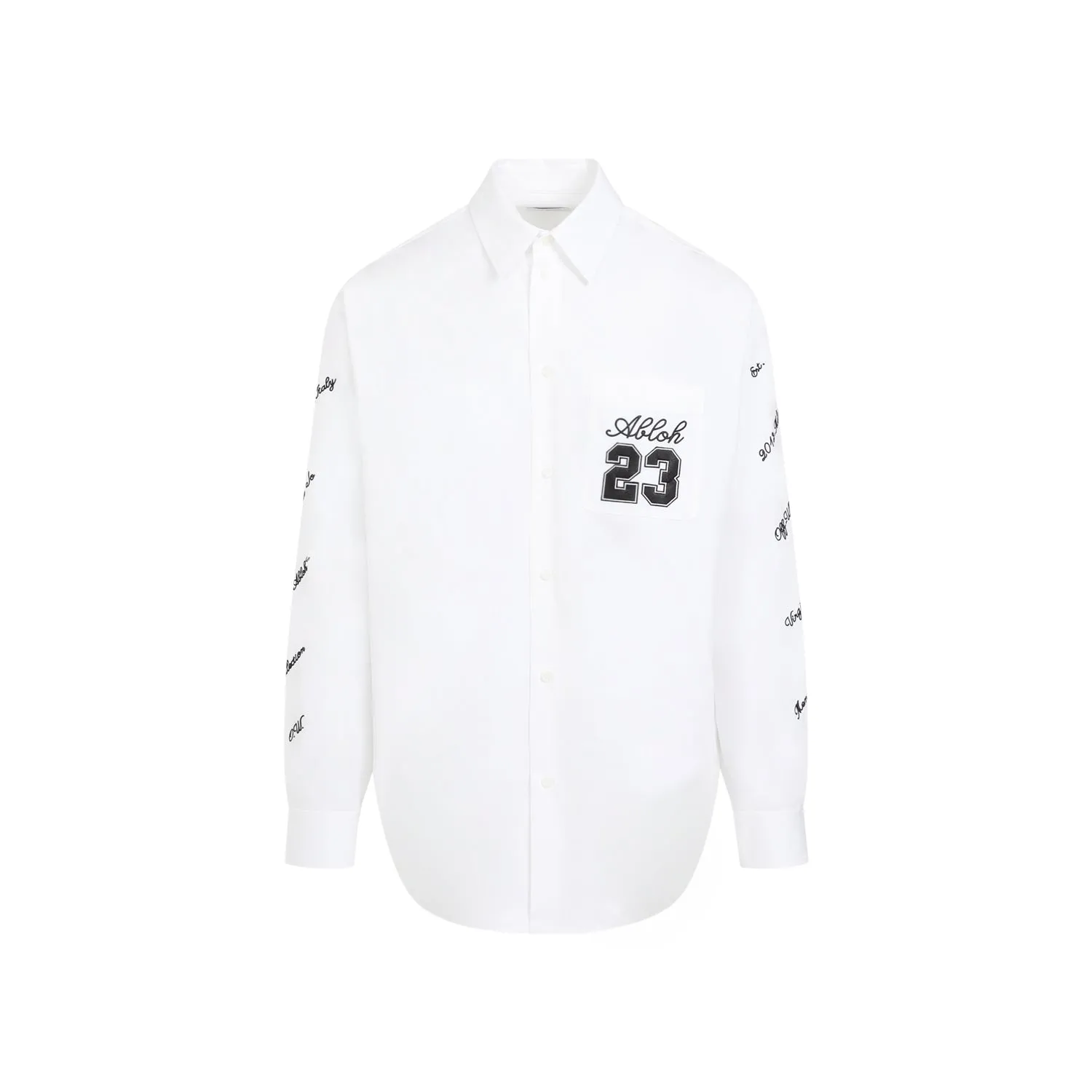 White Black 23 Logo Heavycot Cotton Overshirt