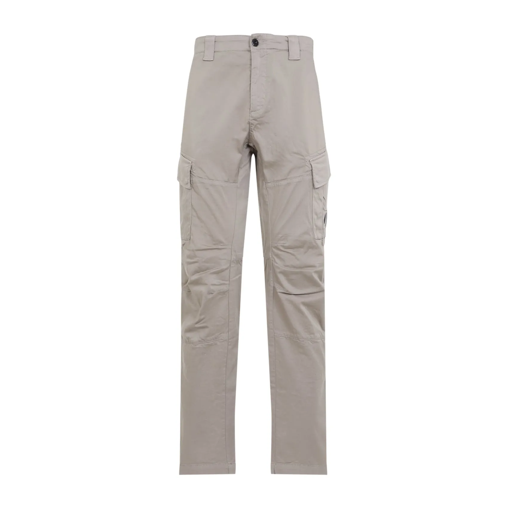 Green Sateen Stretch Cargo Lens Cotton Pants