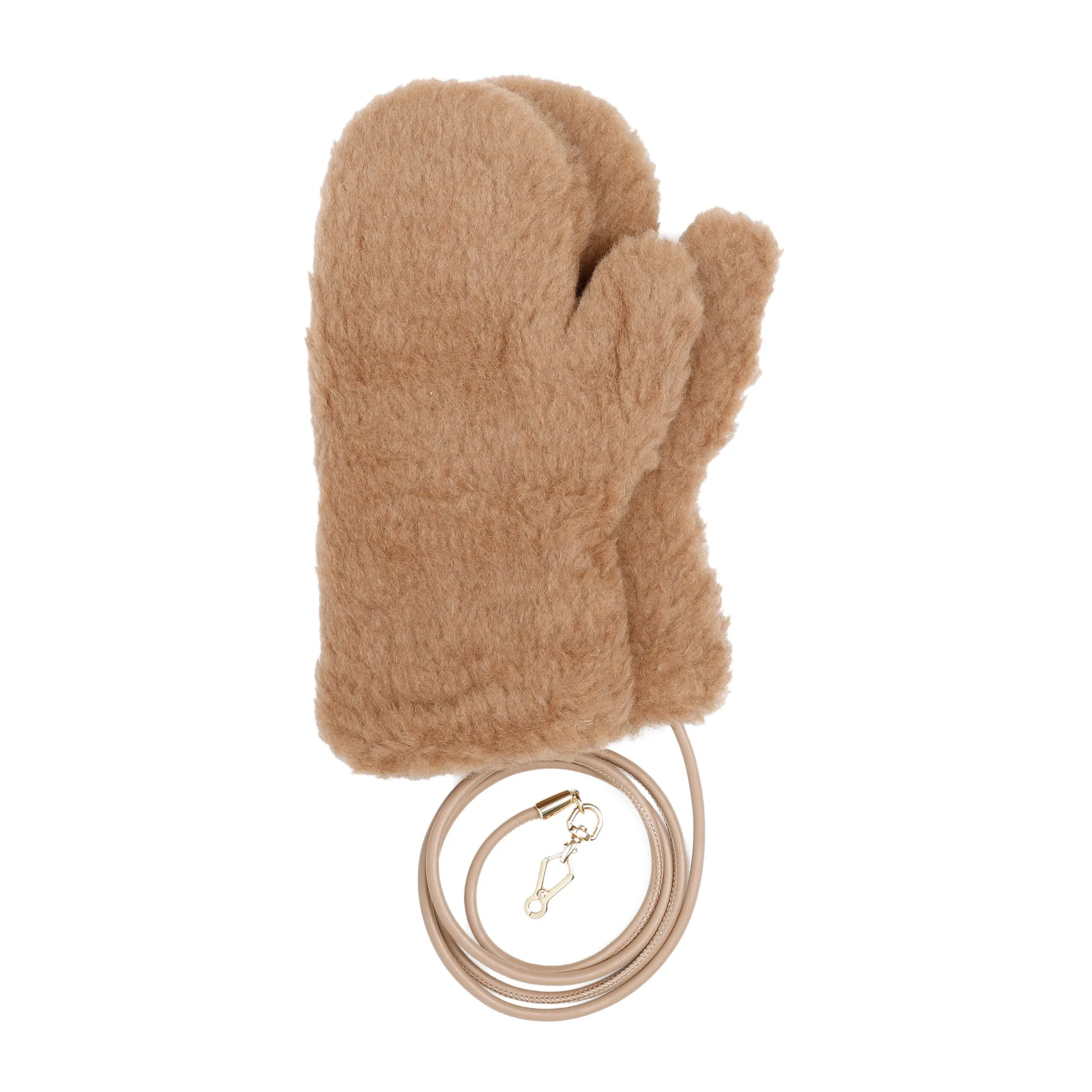 Beige Camel Teddy Gloves