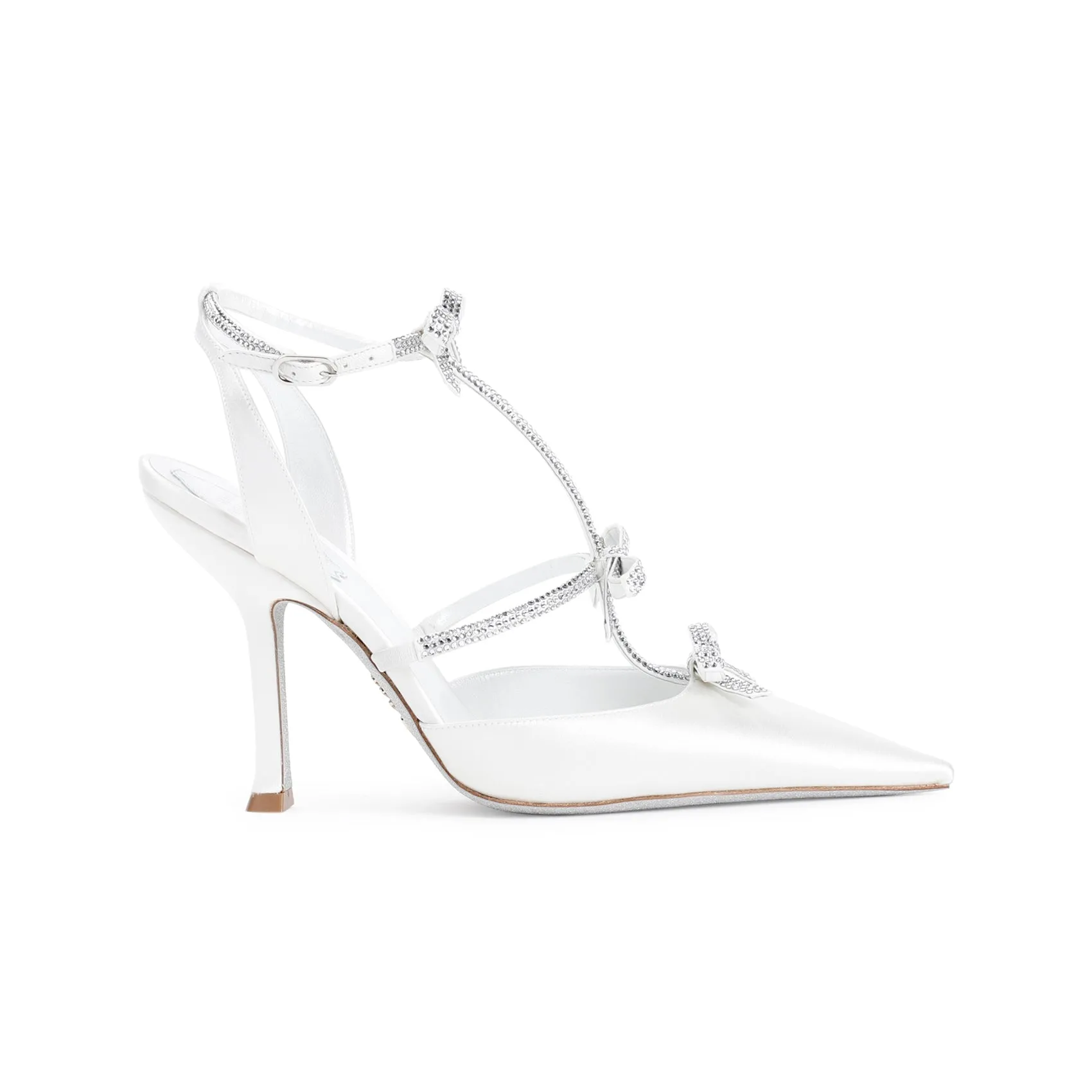 Ivory White Satin Pumps