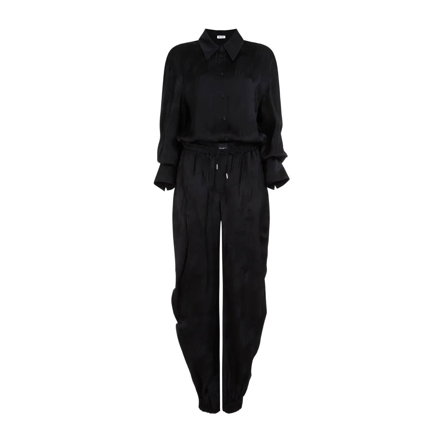 Black Overall Viscose Jumpsuit