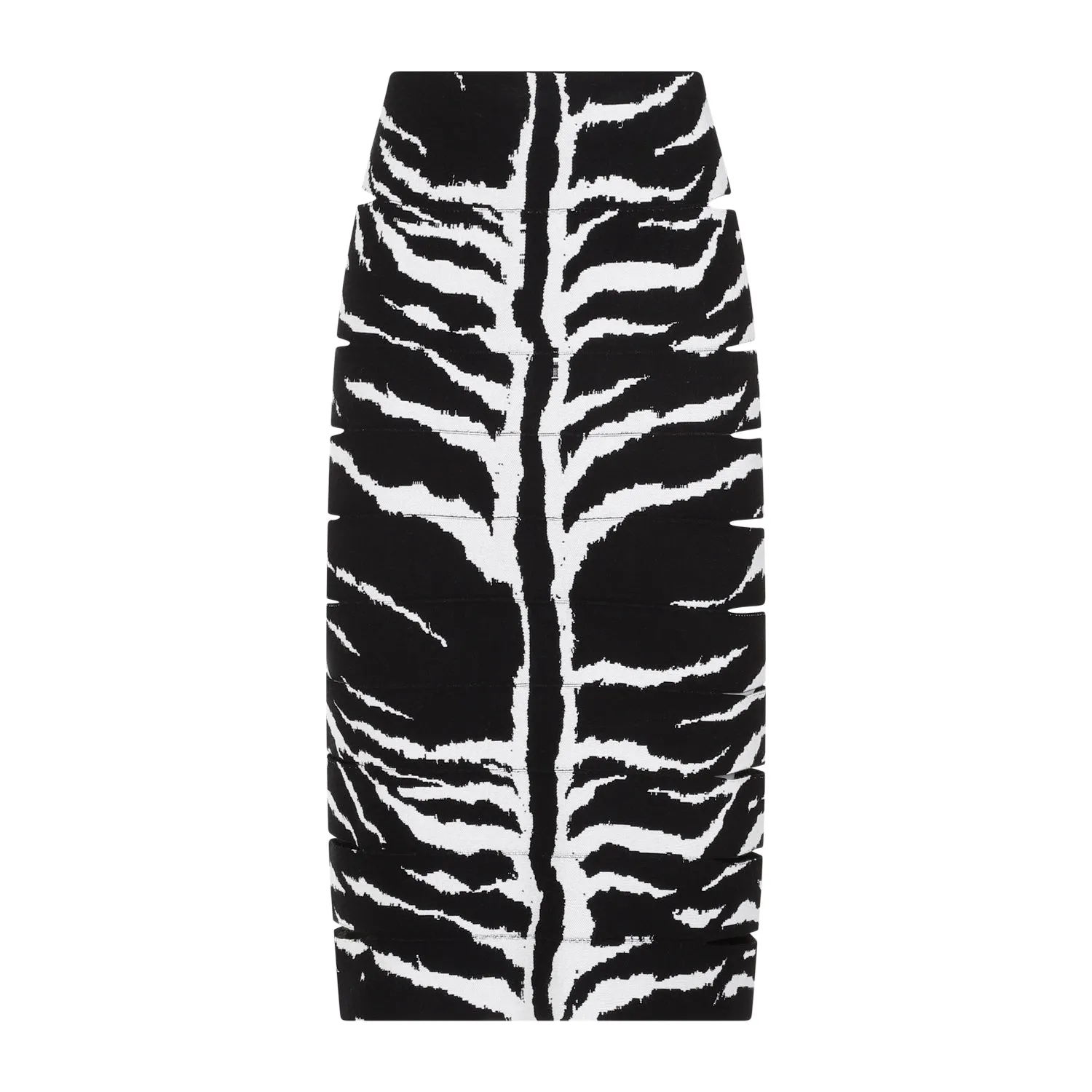 White And Black Zebra Viscose Pencil Skirt