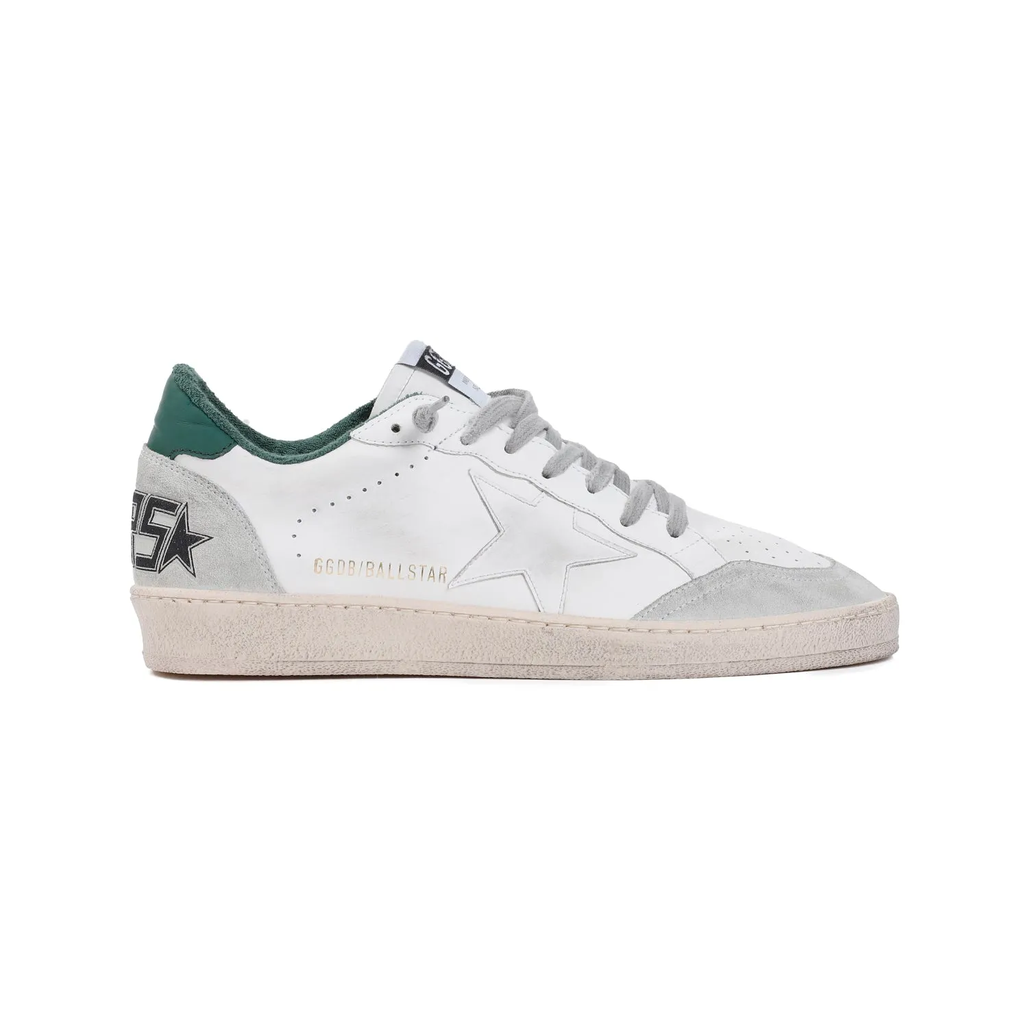 White Green Ball Star Polyurethane Sneakers