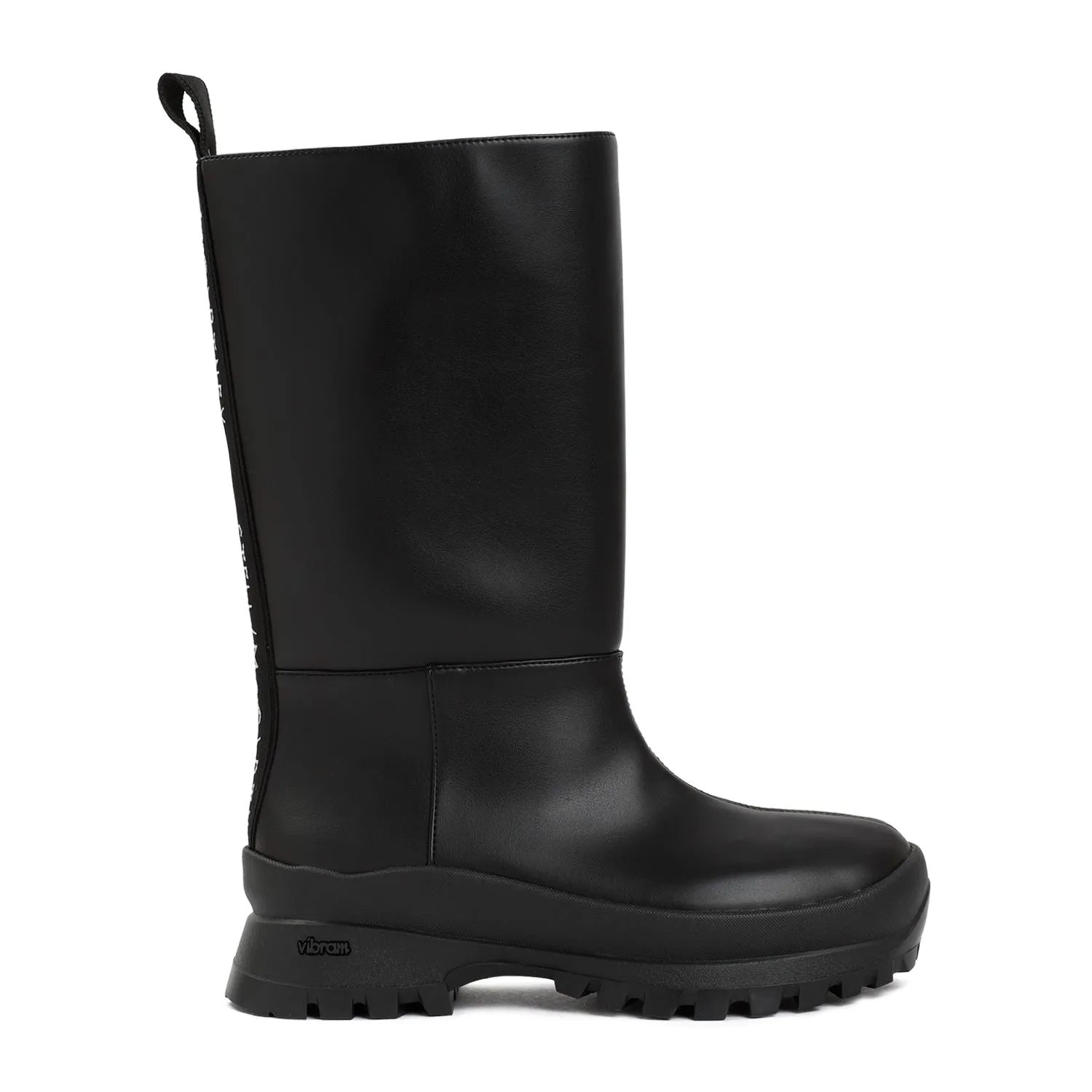 Black Alter-Leather Trace Tubo Boots