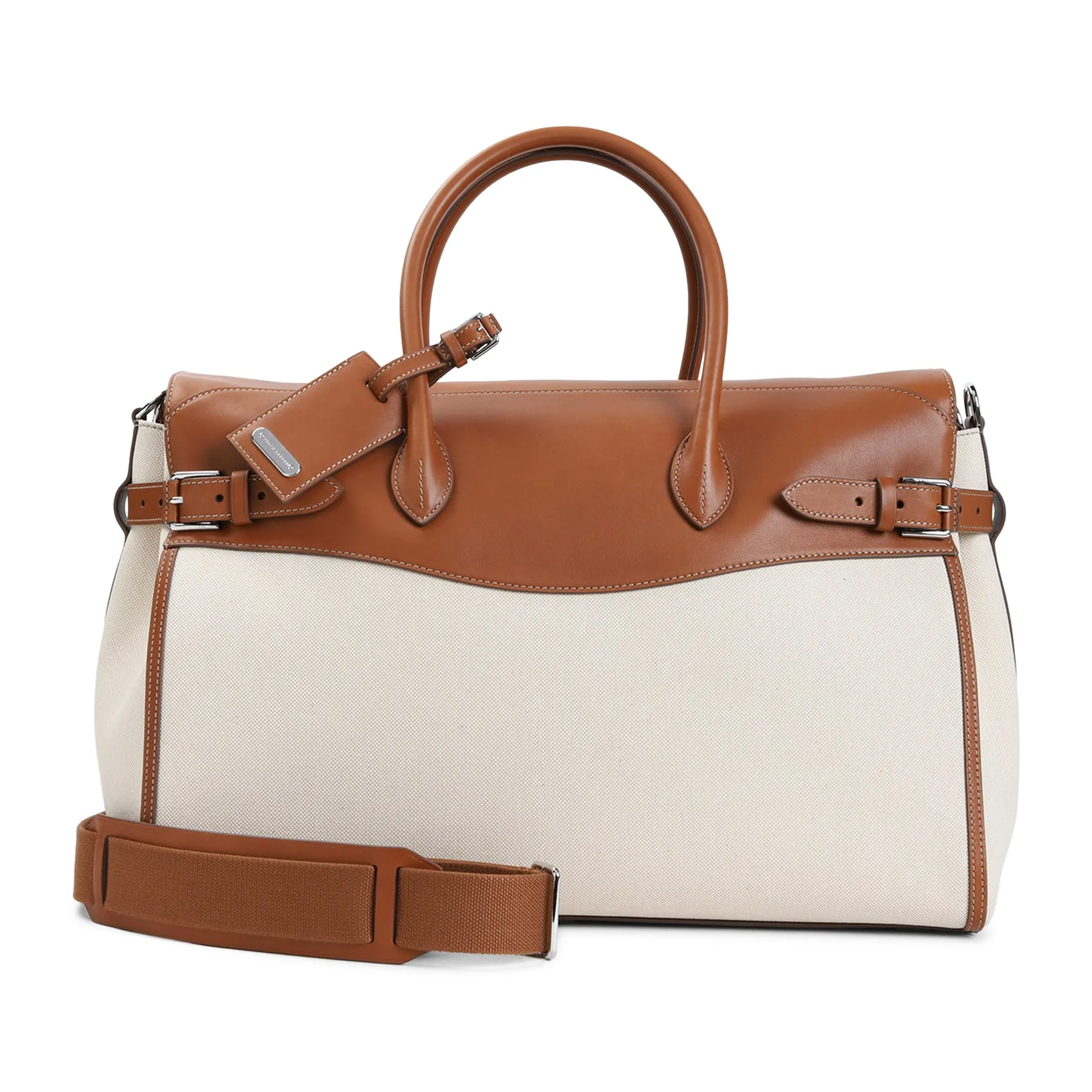 Brown Duffle Large Leather Tote Bag