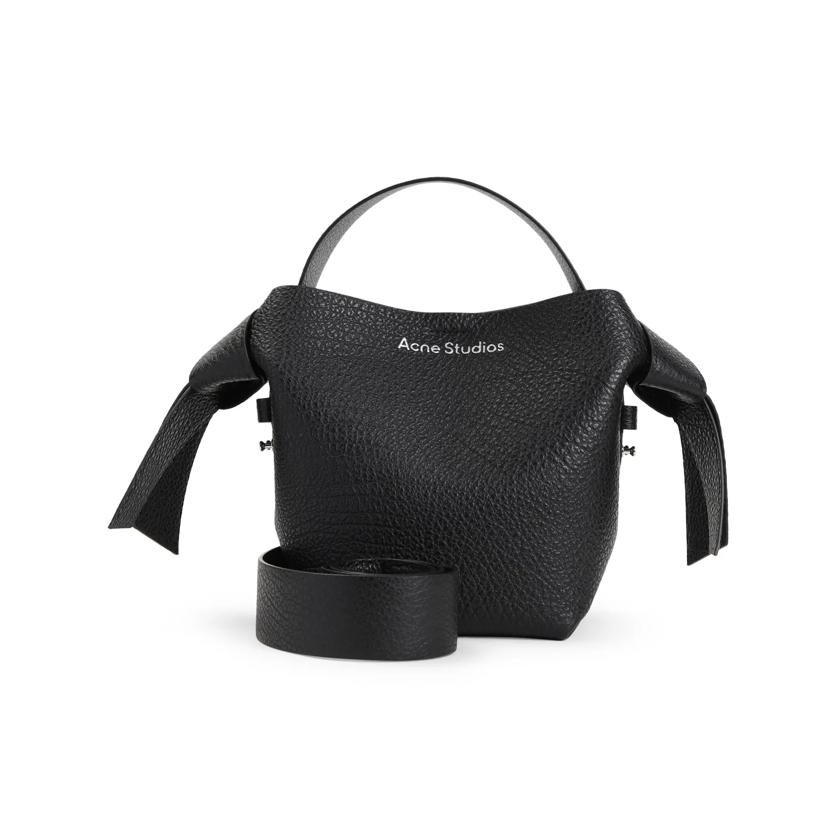 Black Grained Leather Handbag