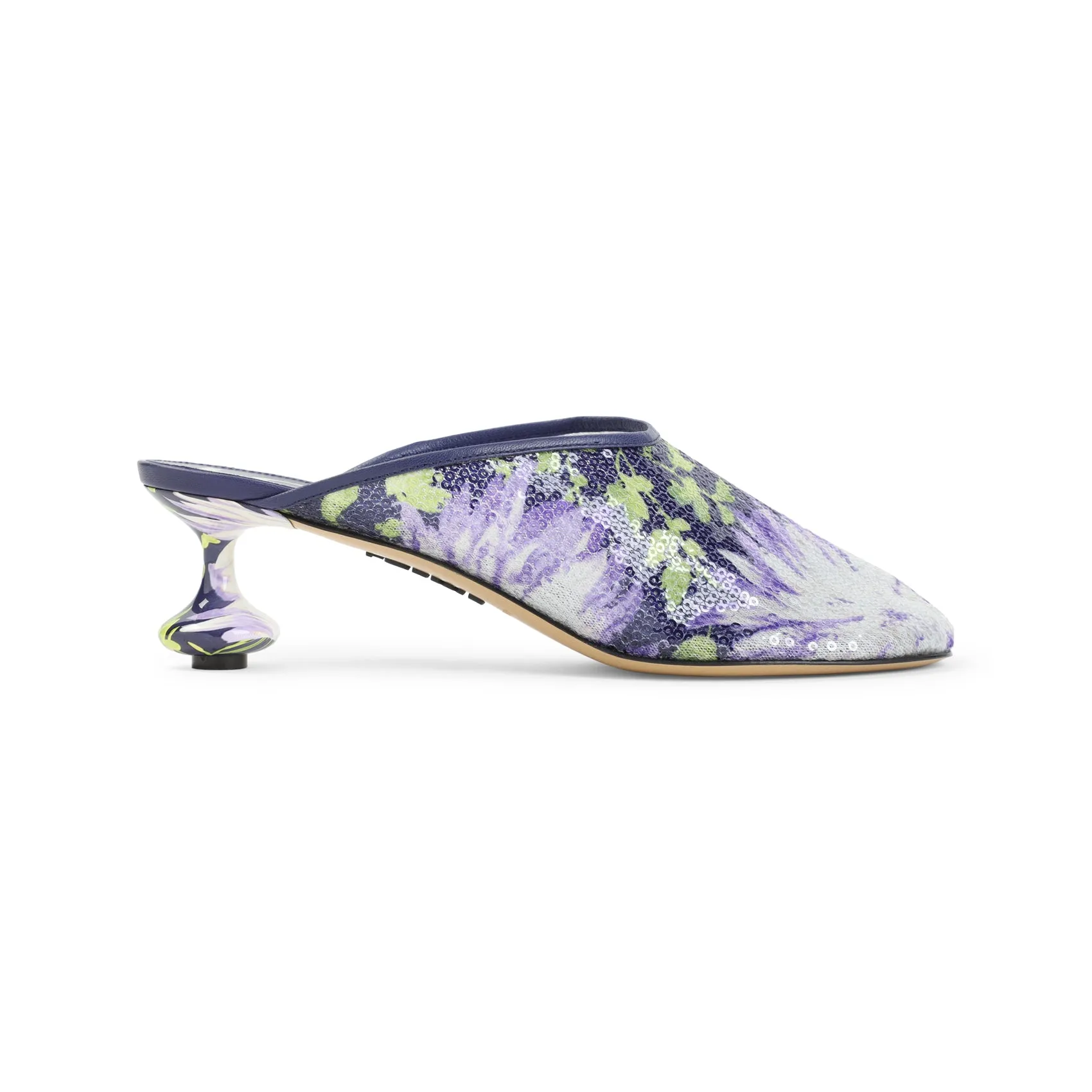 Navy And Lilac Toy 45 Sequins Polyester Mules