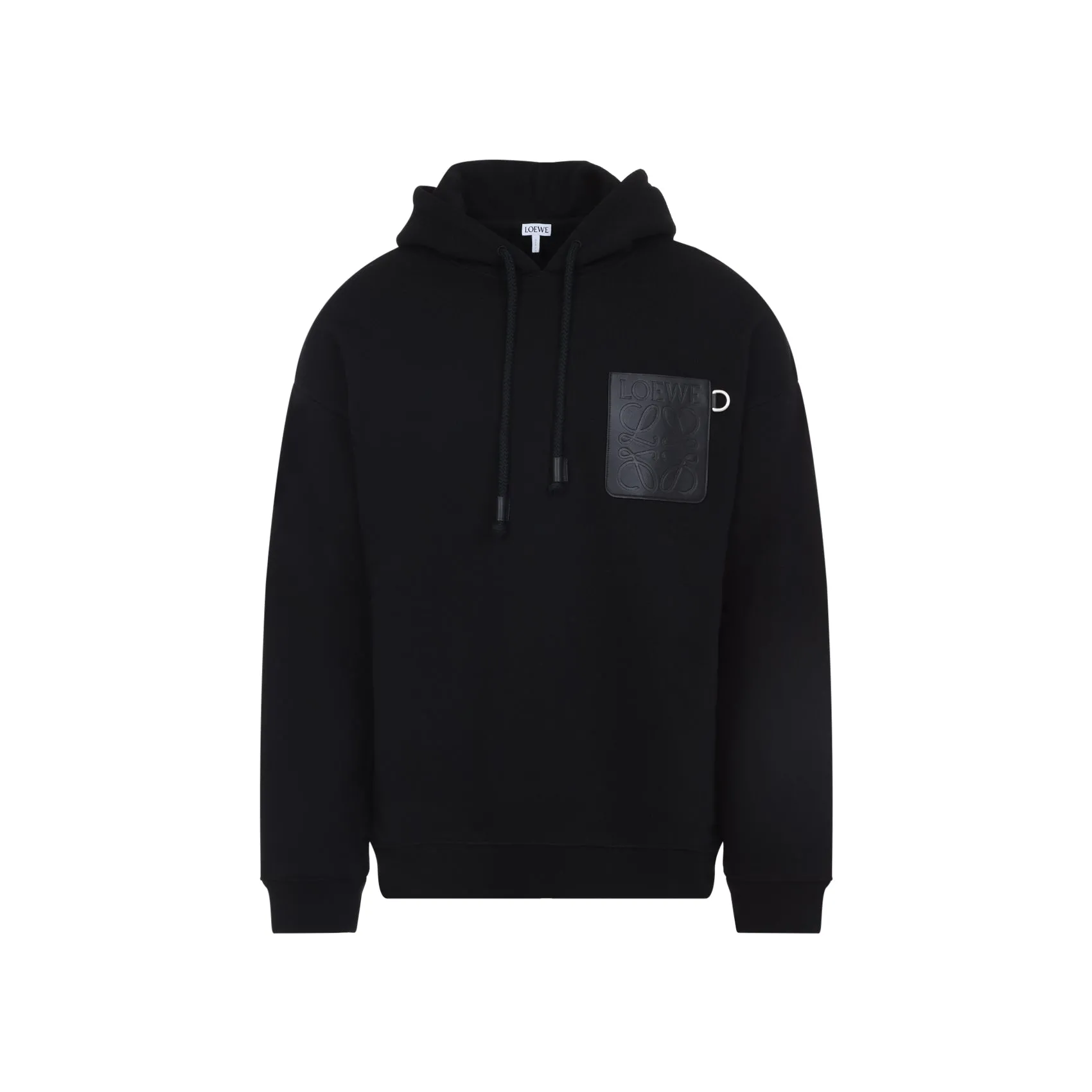 Black Relaxed Fit Cotton Hoodie