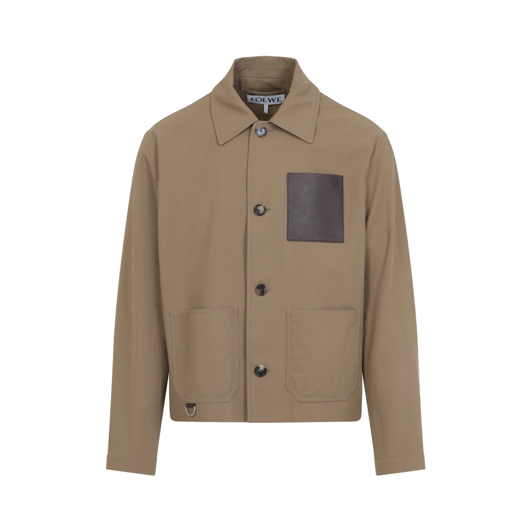 Beige Workwear Cotton Jacket