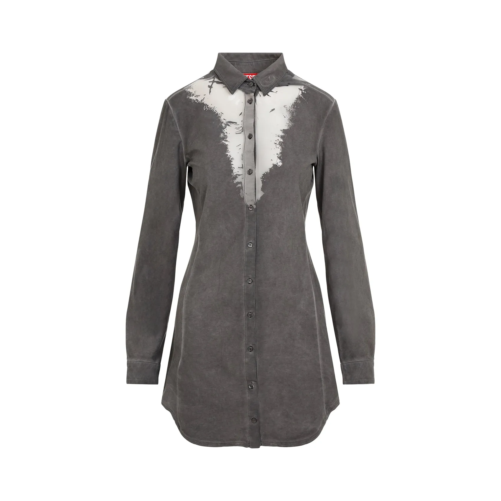 Smoke Grey Cotton D-Giseld-P1 Dress