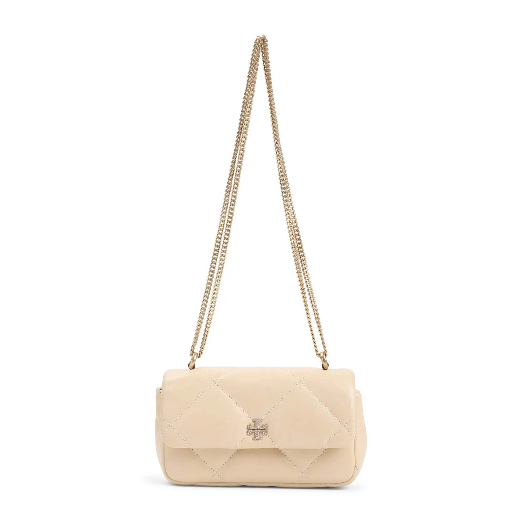 Vanilla Cream Cow Leather Kira Diamond Mini Bag