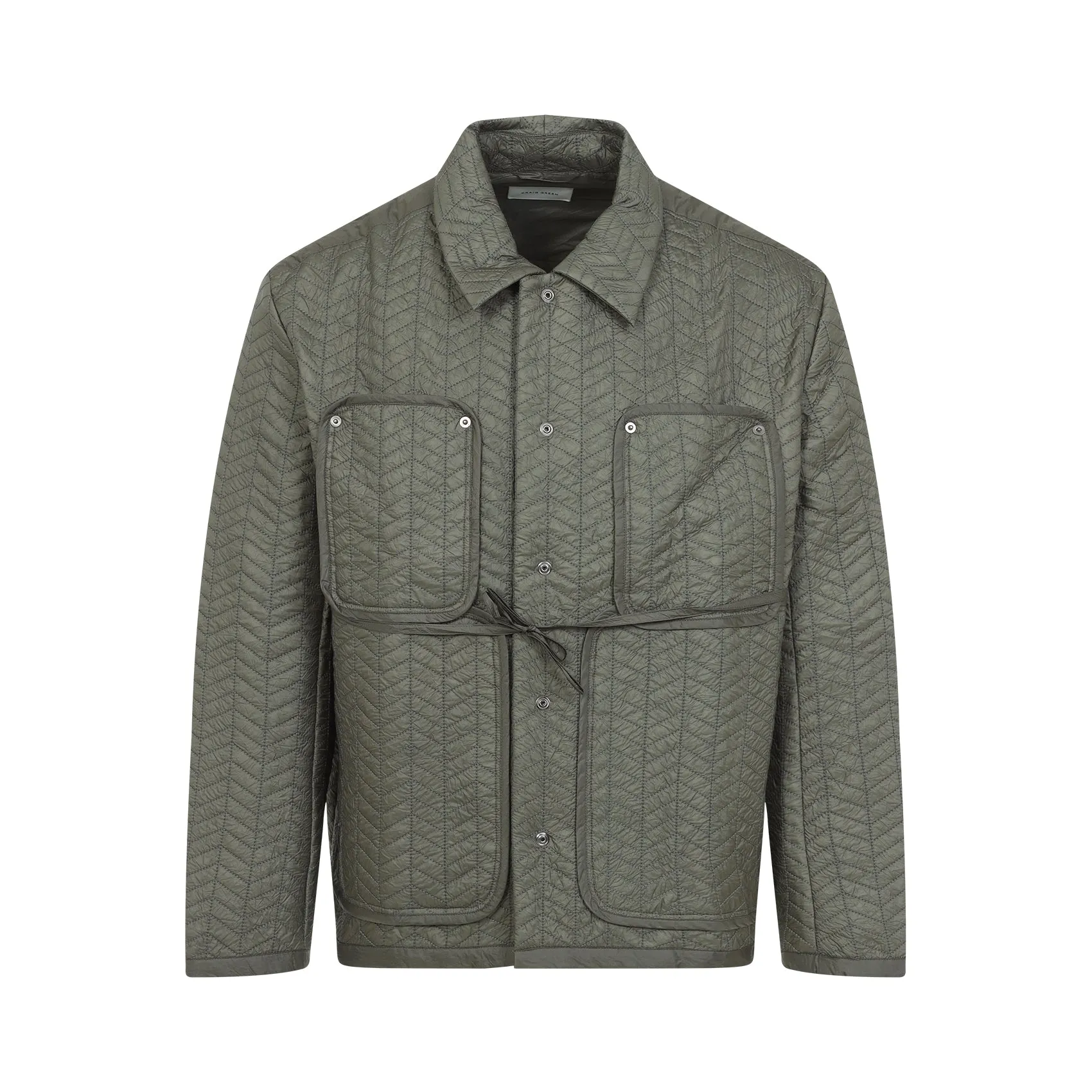 Green Quilted Worker Cotton Jacket