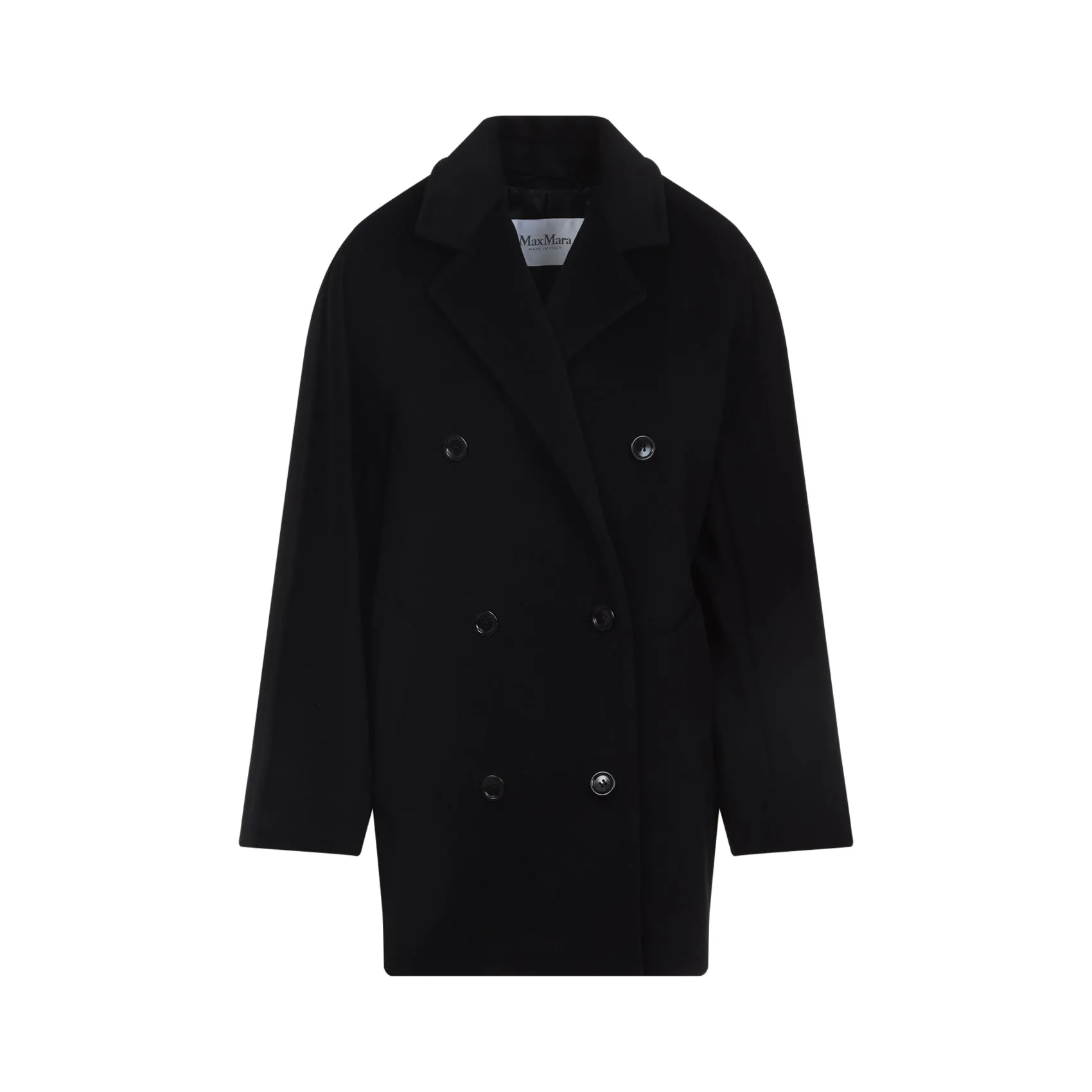Black Wool Rebus Coat