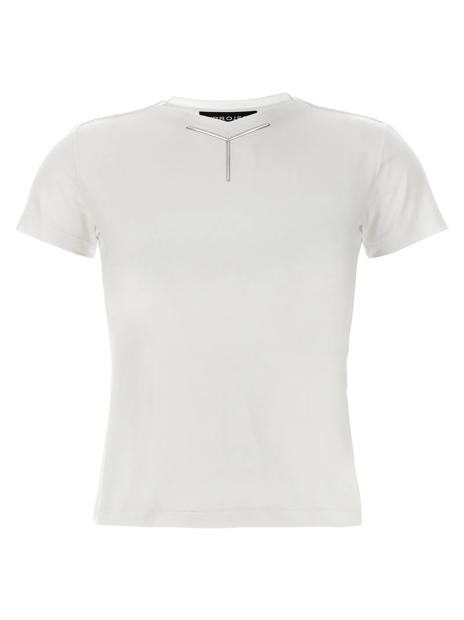 Y Baby Tee T Shirt Bianco