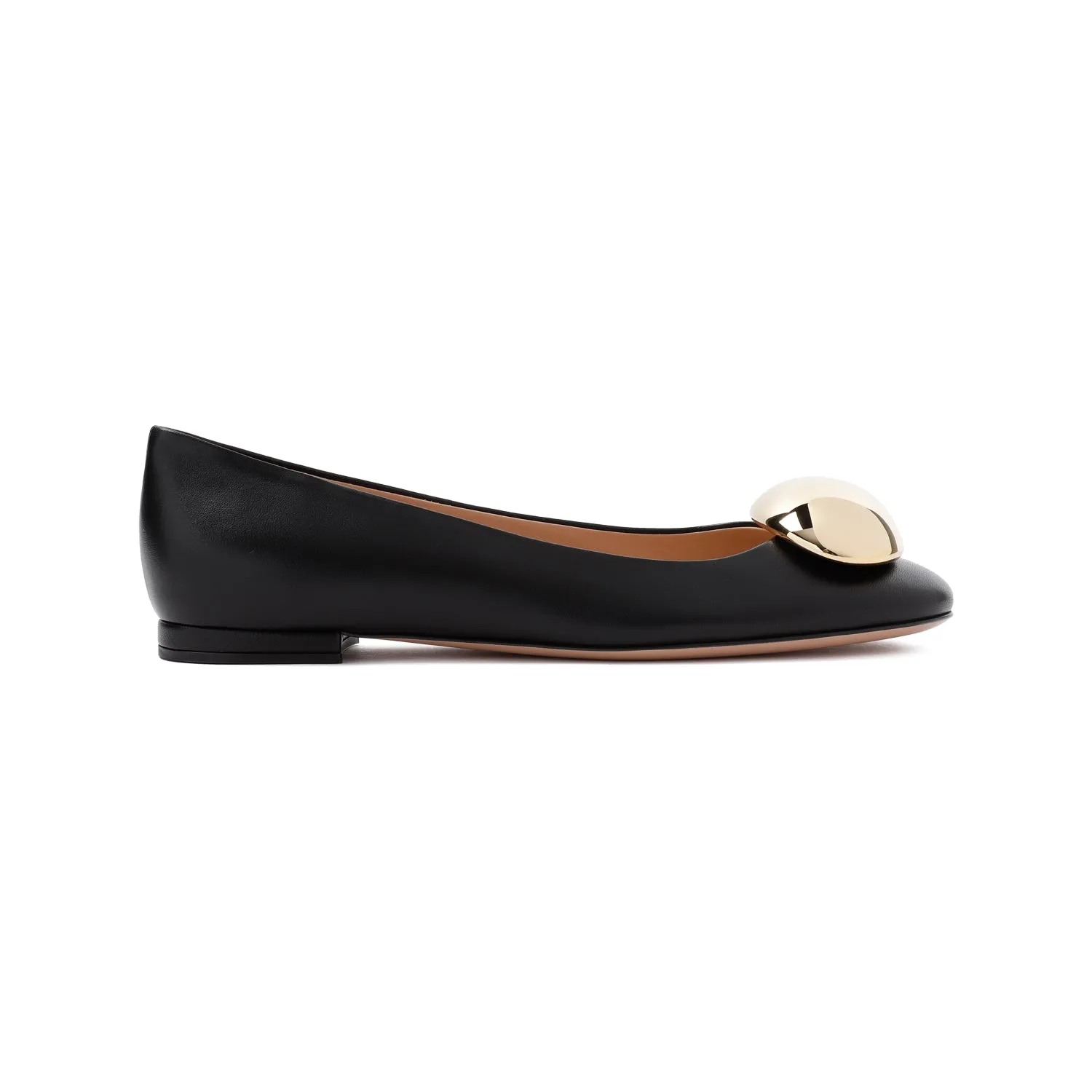 Black Nappa Leather Ballerina