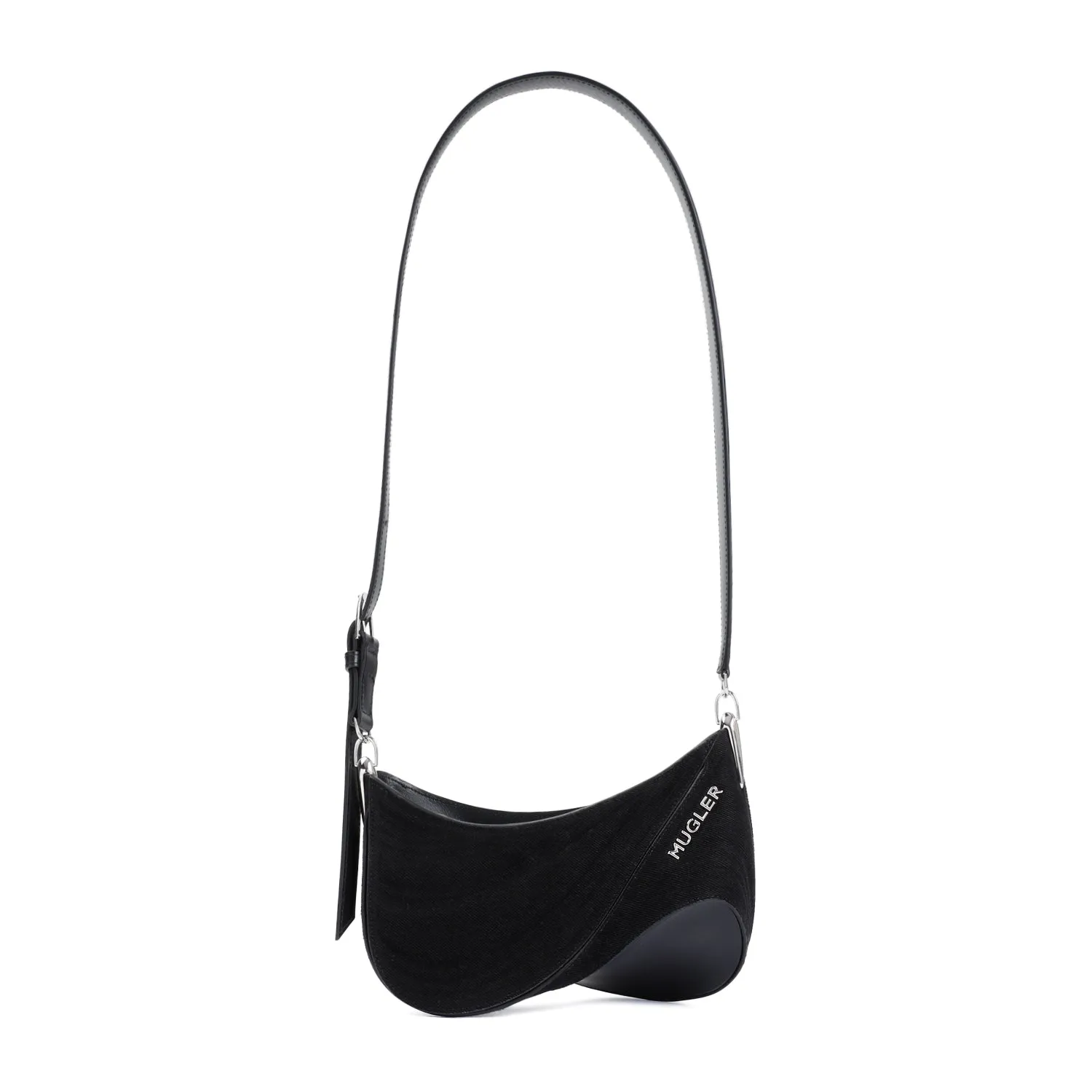 Black Cotton Curve Bag